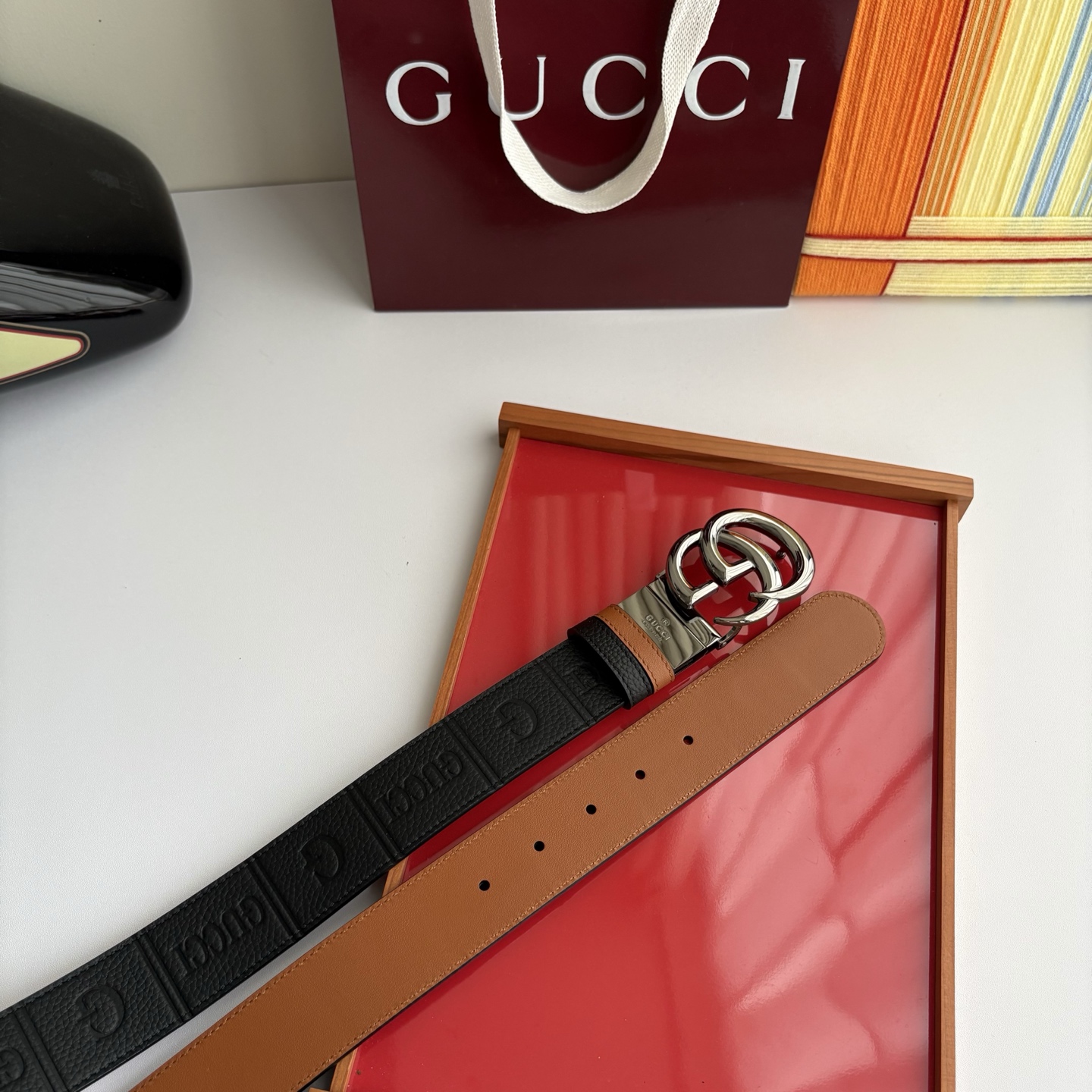 Gucci 经典原单品质，荔枝纹面搭土黄平纹底，精品旋转铜扣，精工制作，细节看图，实物拍摄，高端奢华，宽