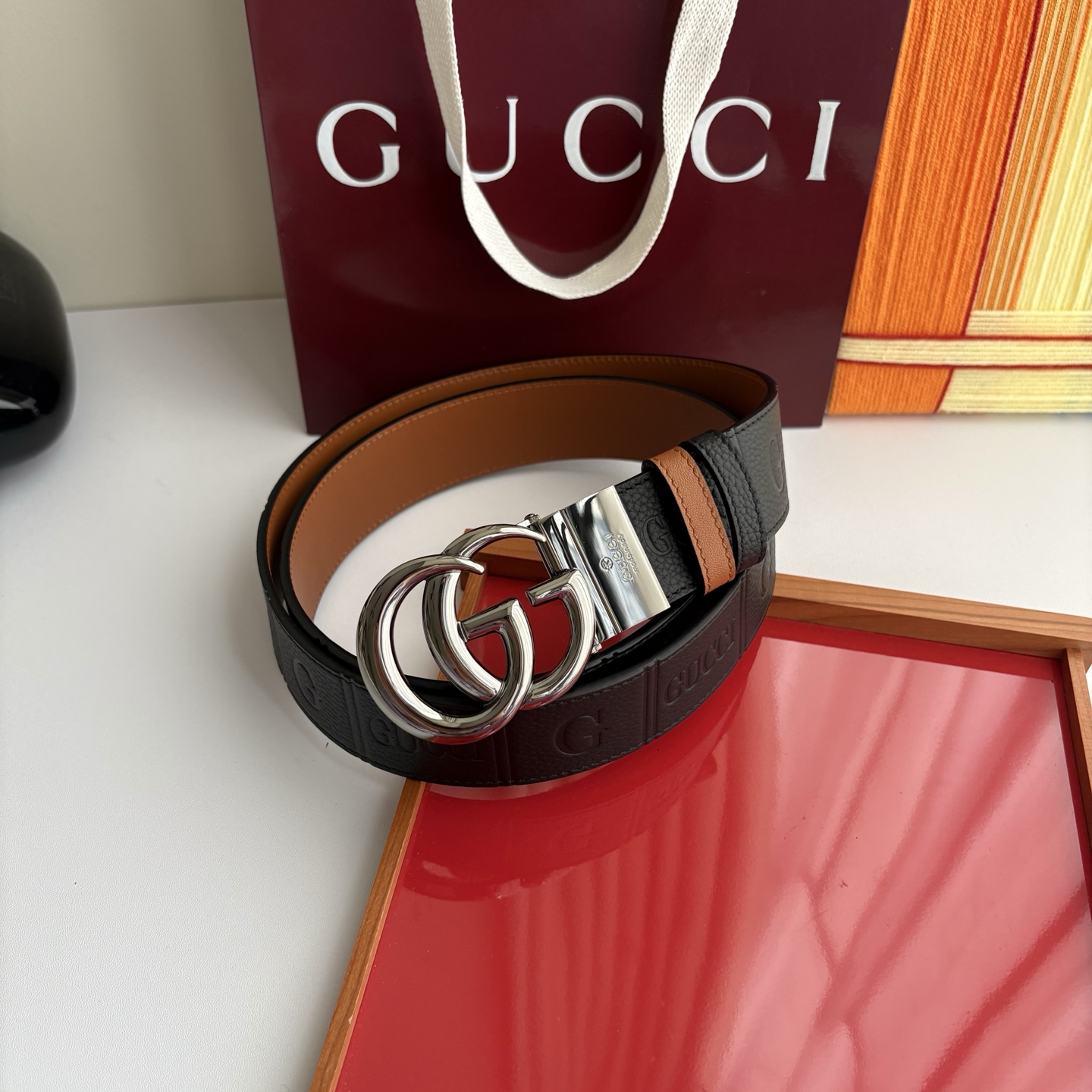 Gucci 经典原单品质，荔枝纹面搭土黄平纹底，精品旋转铜扣，精工制作，细节看图，实物拍摄，高端奢华，宽