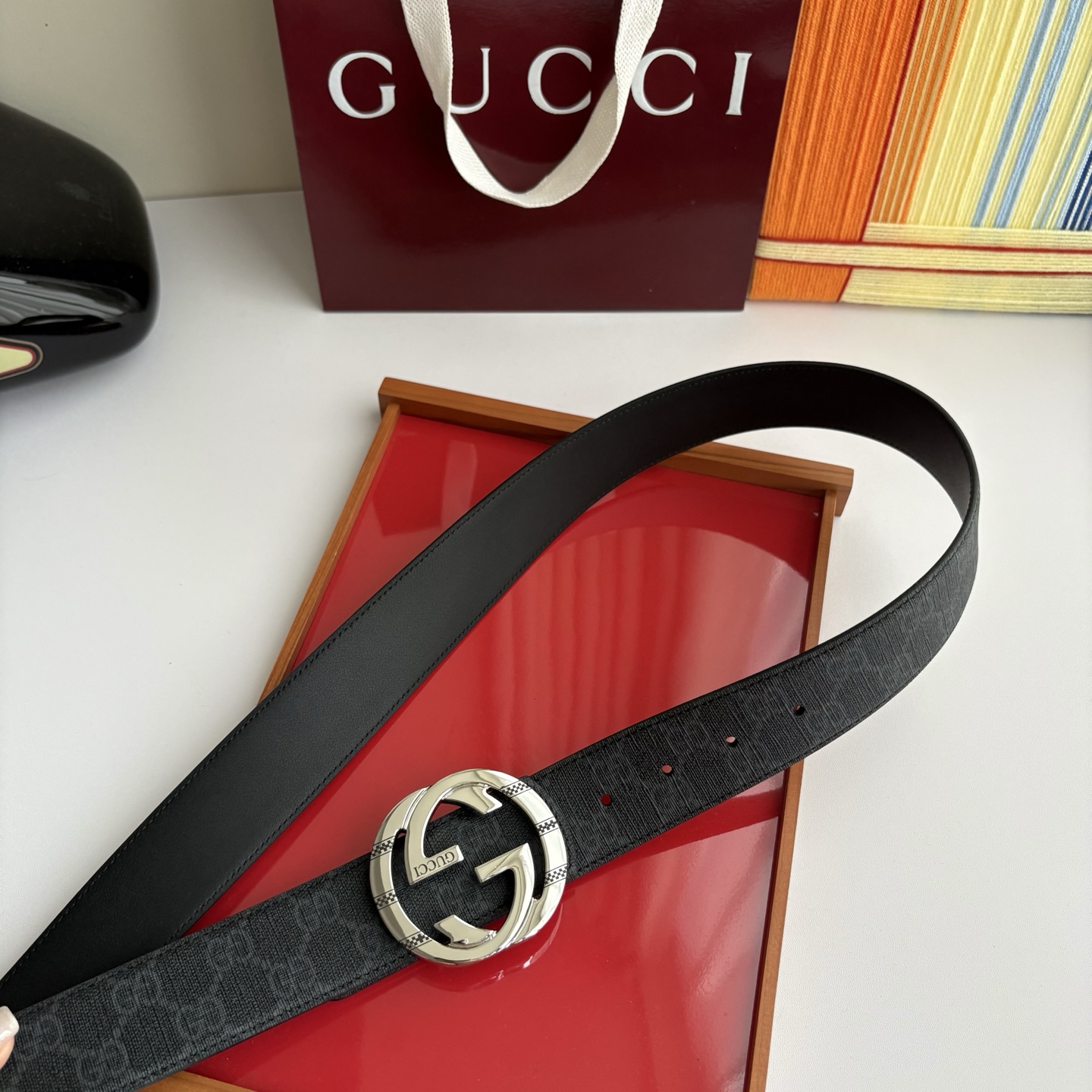 Gucci 经典原单品质，印花面搭配原版平纹底，精品铜扣，精工制作，细节看图，实物拍摄，高端奢华，宽度4