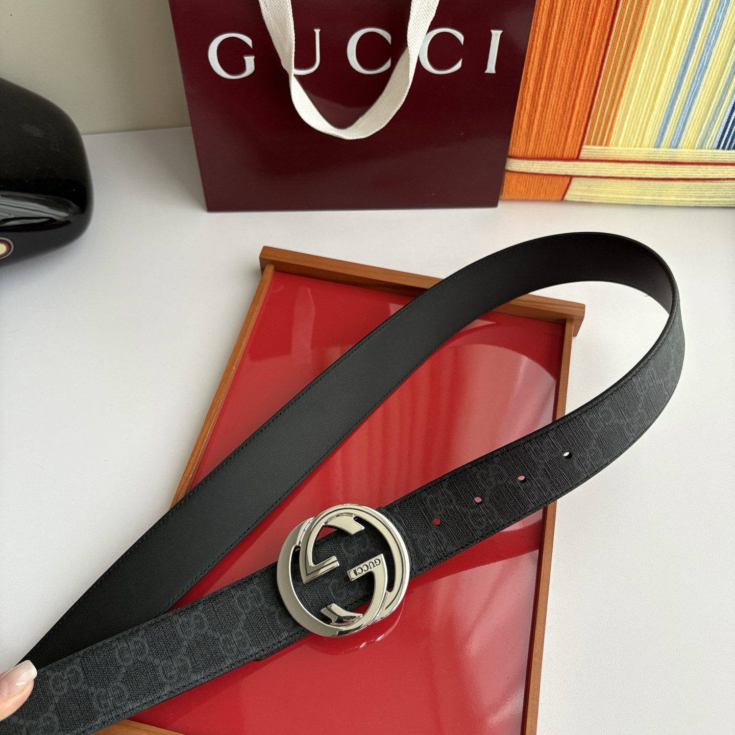 Gucci 经典原单品质，印花面搭配原版平纹底，精品铜扣，精工制作，细节看图，实物拍摄，高端奢华，宽度4