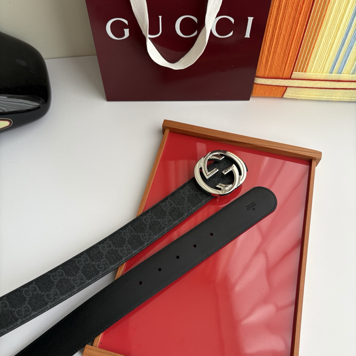 Gucci 经典原单品质，印花面搭配原版平纹底，精品铜扣，精工制作，细节看图，实物拍摄，高端奢华，宽度4
