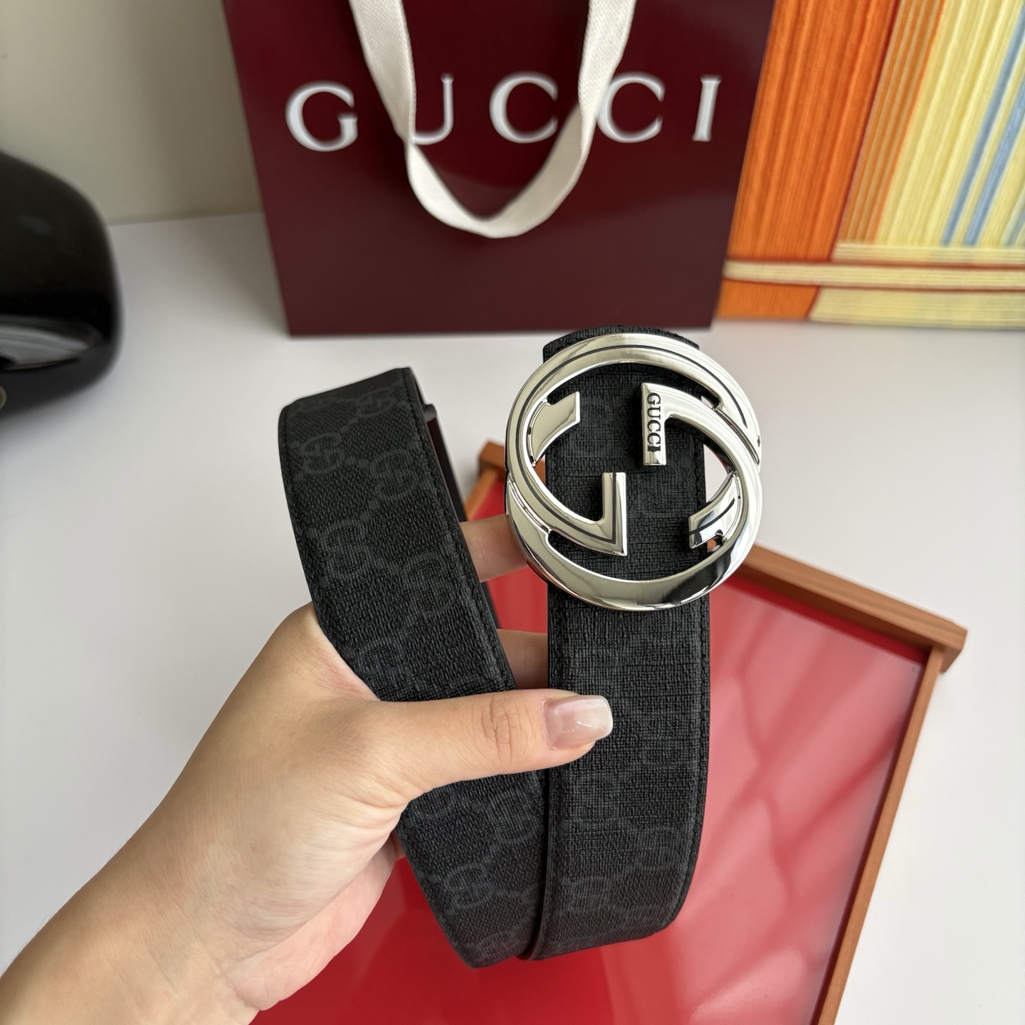 Gucci 经典原单品质，印花面搭配原版平纹底，精品铜扣，精工制作，细节看图，实物拍摄，高端奢华，宽度4