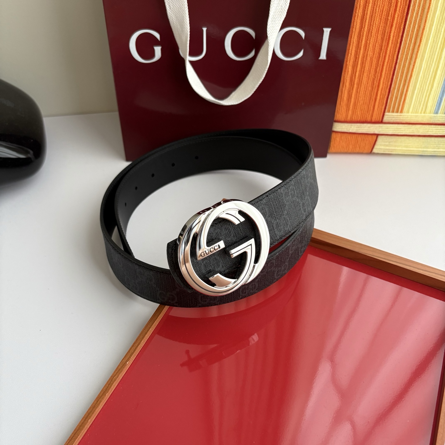 Gucci 经典原单品质，印花面搭配原版平纹底，精品铜扣，精工制作，细节看图，实物拍摄，高端奢华，宽度4