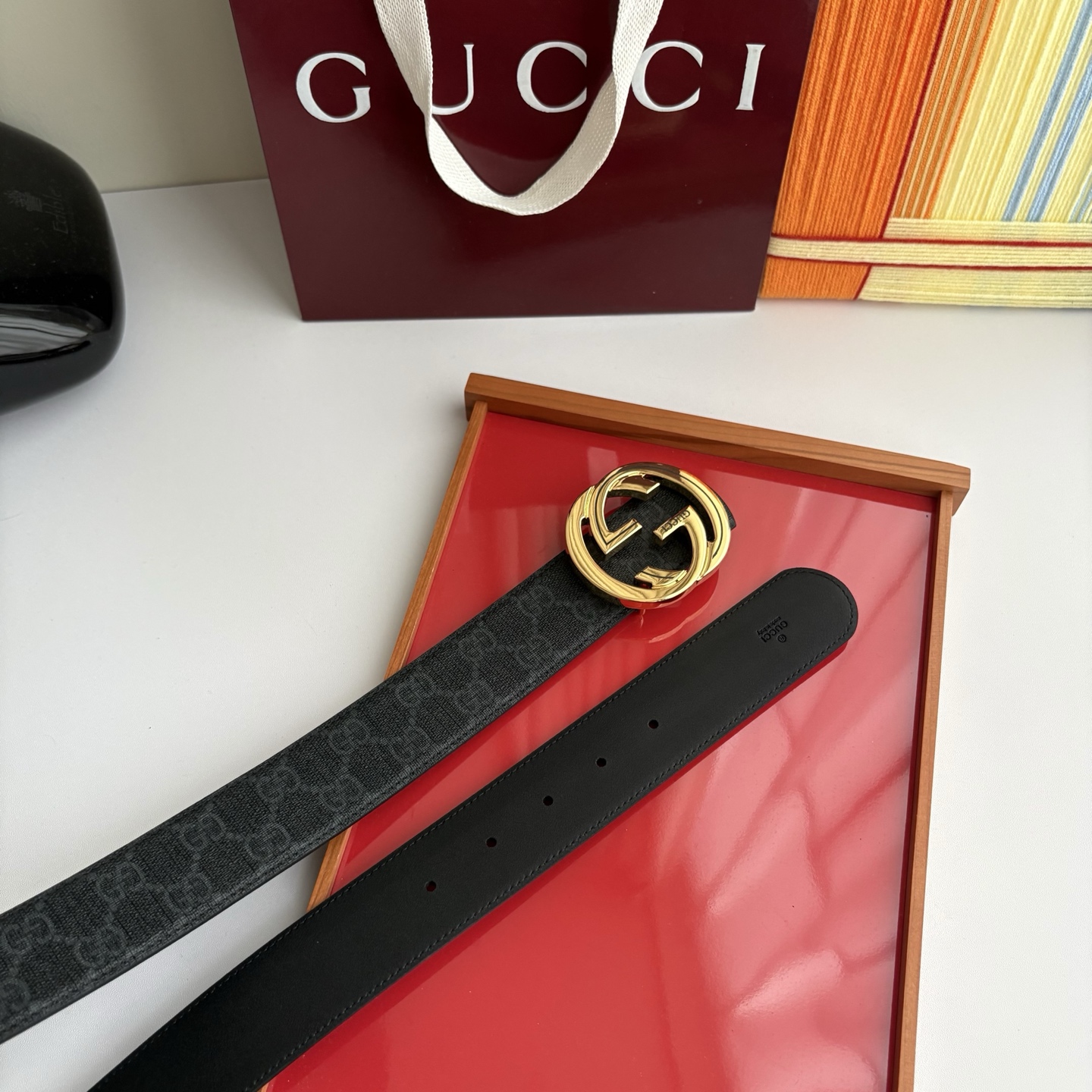 Gucci 经典原单品质，印花面搭配原版平纹底，精品铜扣，精工制作，细节看图，实物拍摄，高端奢华，宽度4