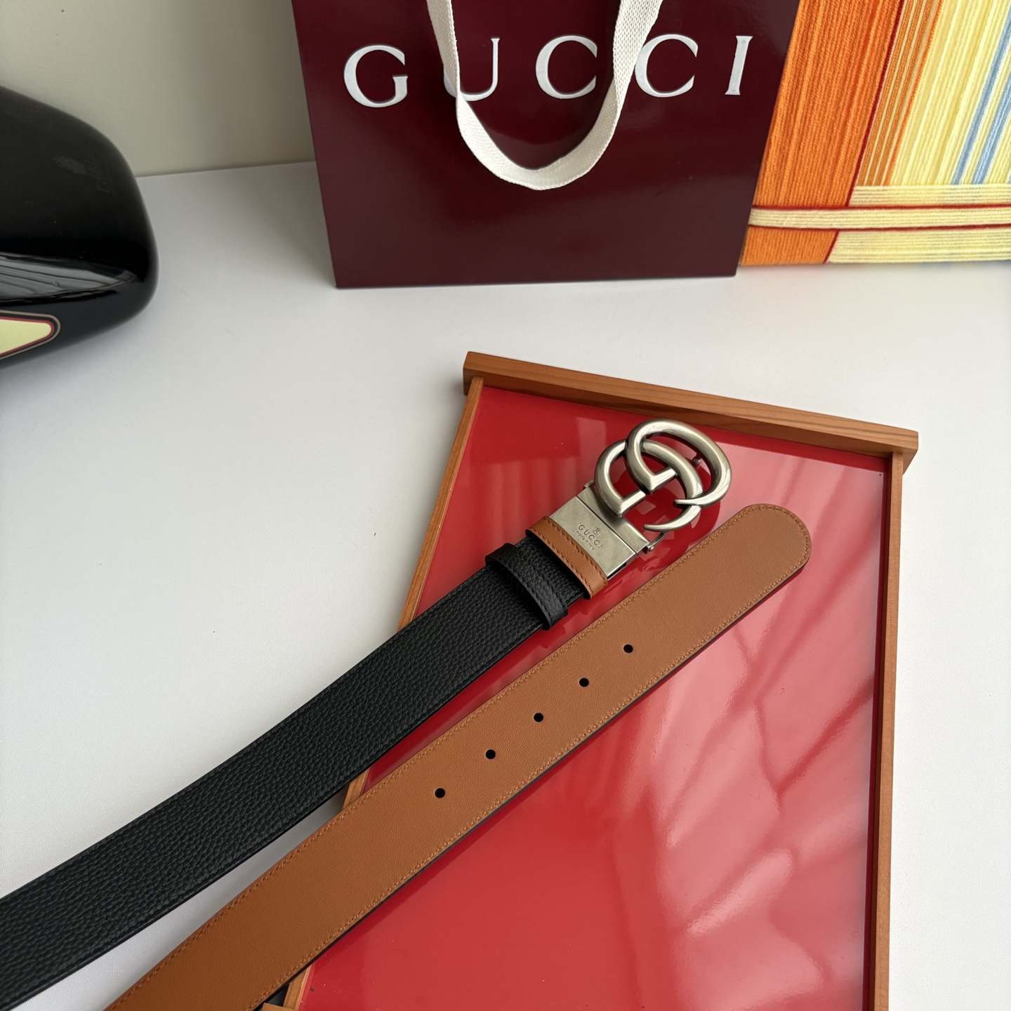 Gucci 经典原单品质，荔枝纹面搭土黄平纹底，精品旋转铜扣，精工制作，细节看图，实物拍摄，高端奢华，宽