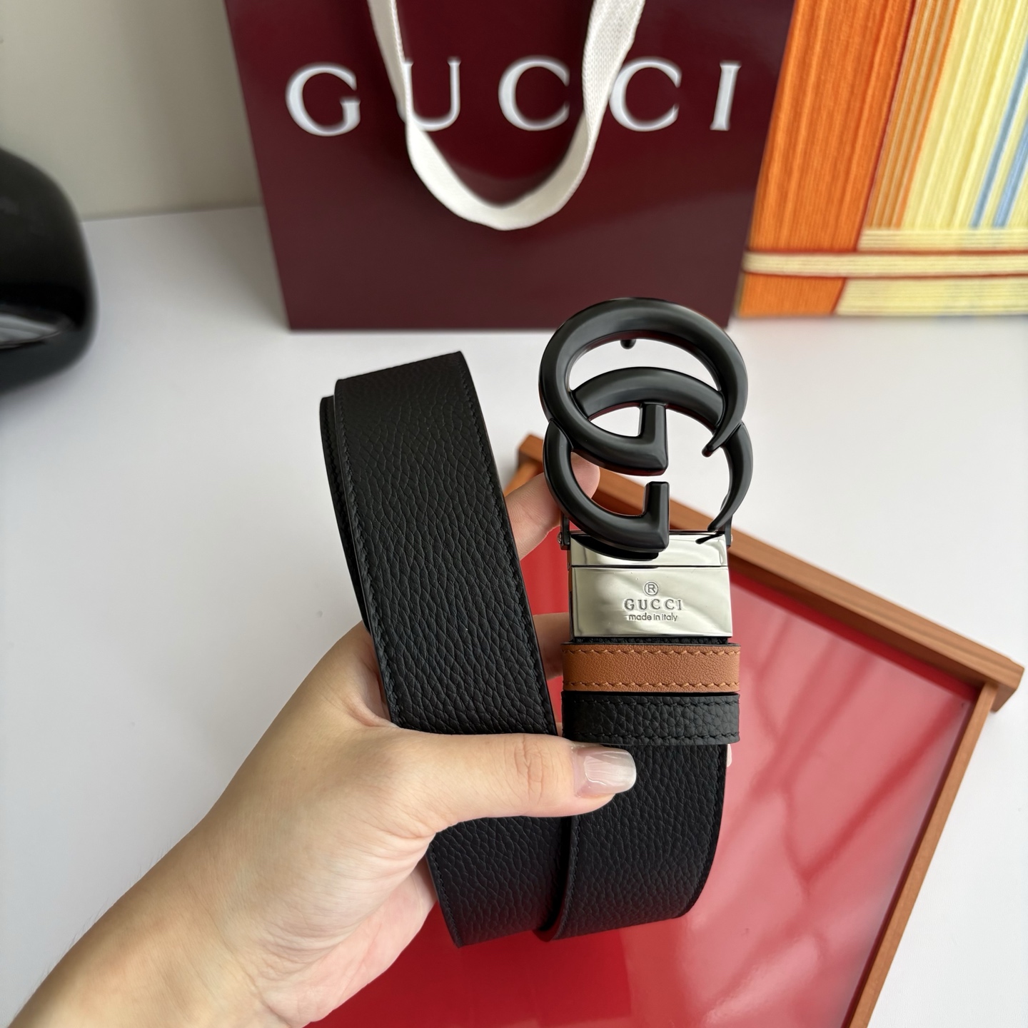 Gucci 经典原单品质，荔枝纹面搭土黄平纹底，精品旋转铜扣，精工制作，细节看图，实物拍摄，高端奢华，宽