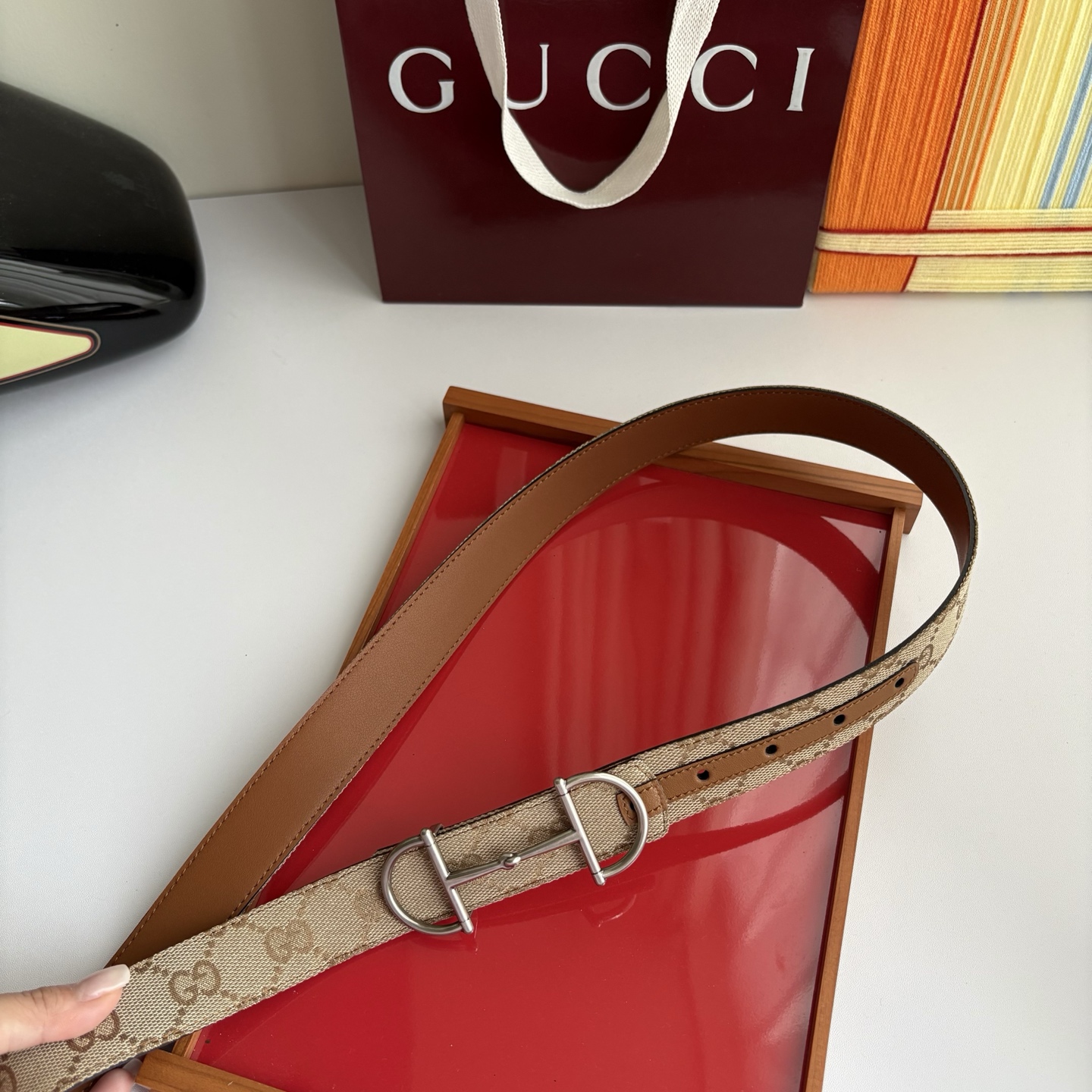 Gucci 经典原单品质，印花织布面搭配原版平纹底，精品铜扣，精工制作，细节看图，实物拍摄，高端奢华，宽
