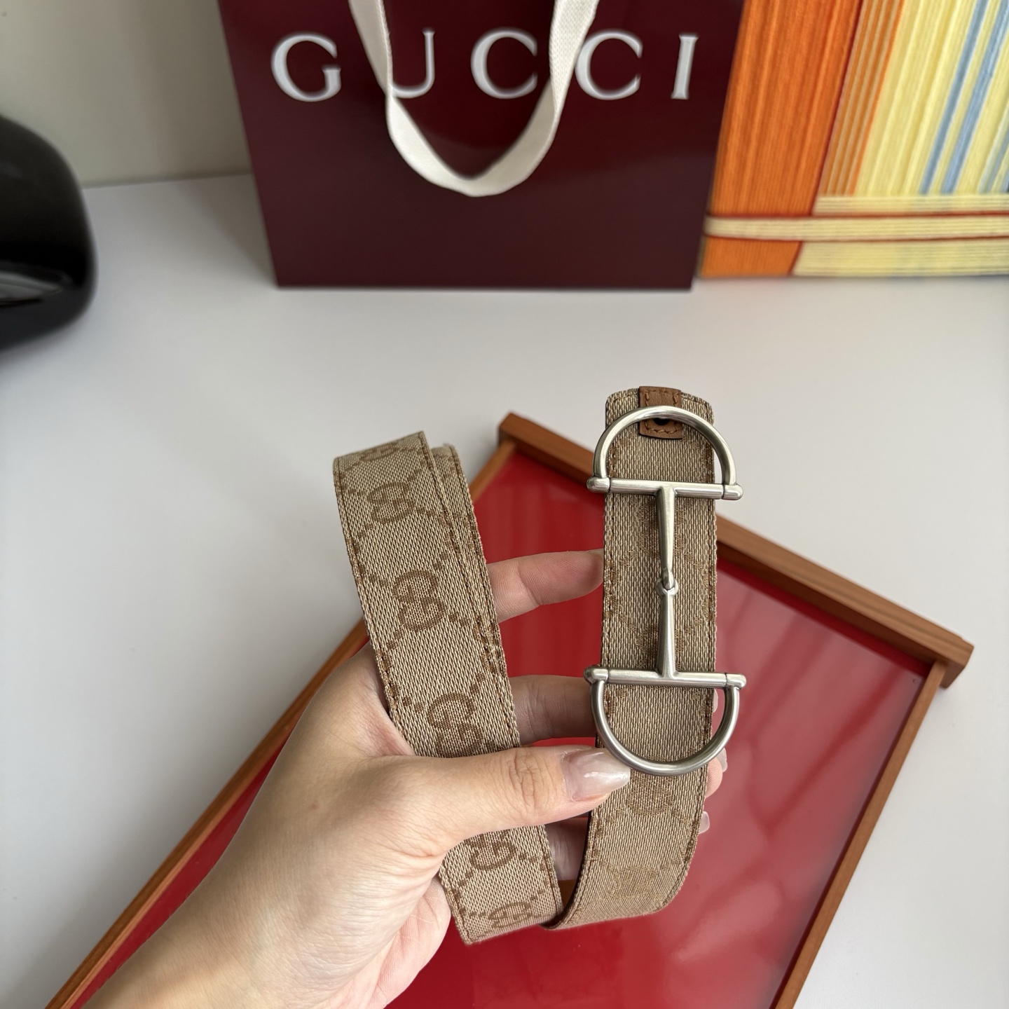 Gucci 经典原单品质，印花织布面搭配原版平纹底，精品铜扣，精工制作，细节看图，实物拍摄，高端奢华，宽