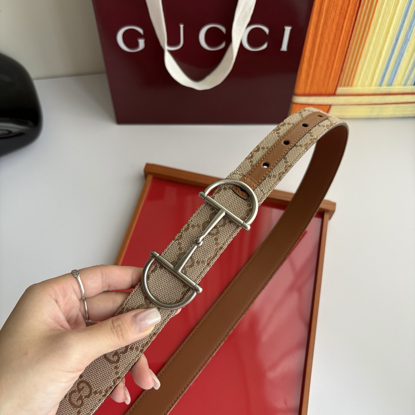Gucci 经典原单品质，印花织布面搭配原版平纹底，精品铜扣，精工制作，细节看图，实物拍摄，高端奢华，宽