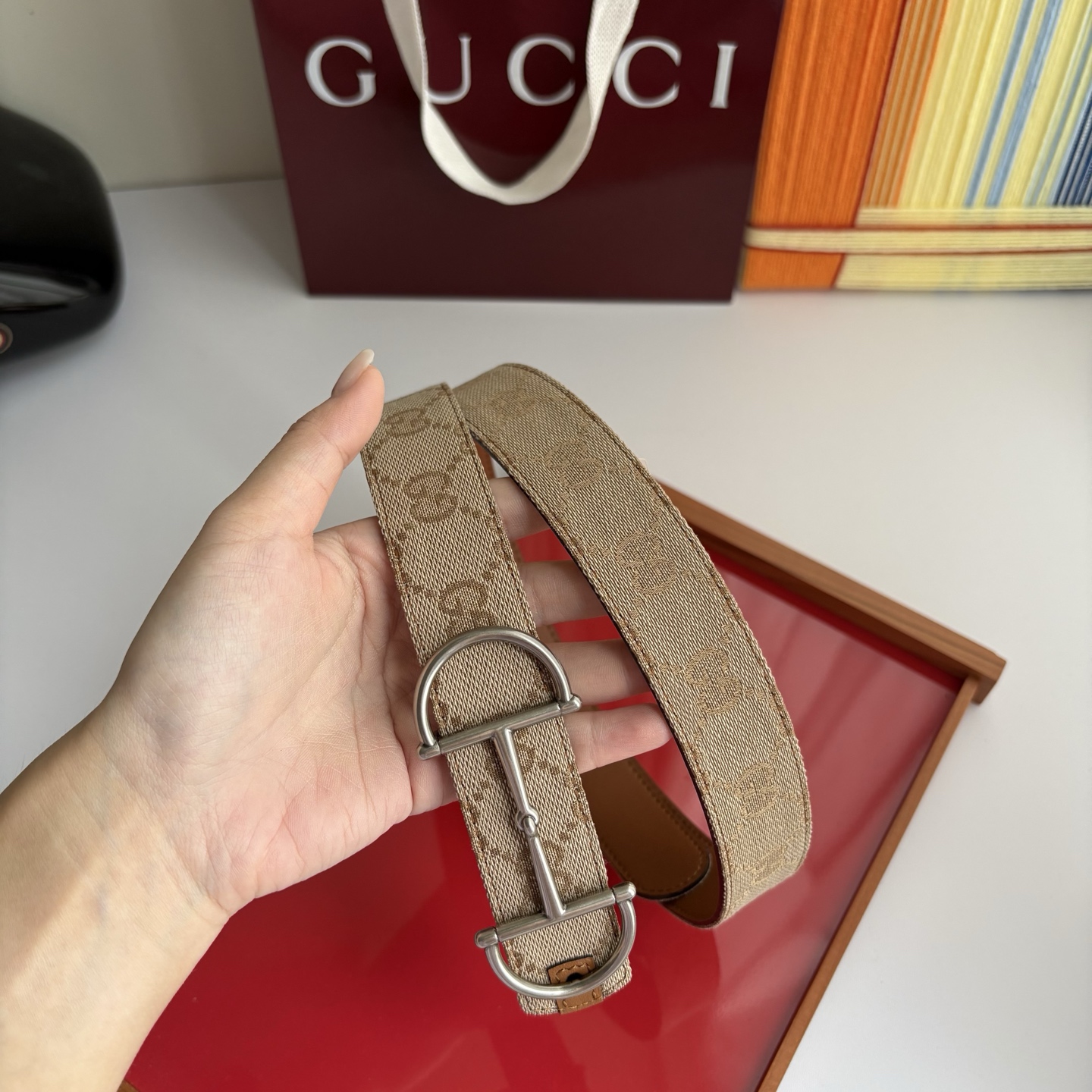 Gucci 经典原单品质，印花织布面搭配原版平纹底，精品铜扣，精工制作，细节看图，实物拍摄，高端奢华，宽