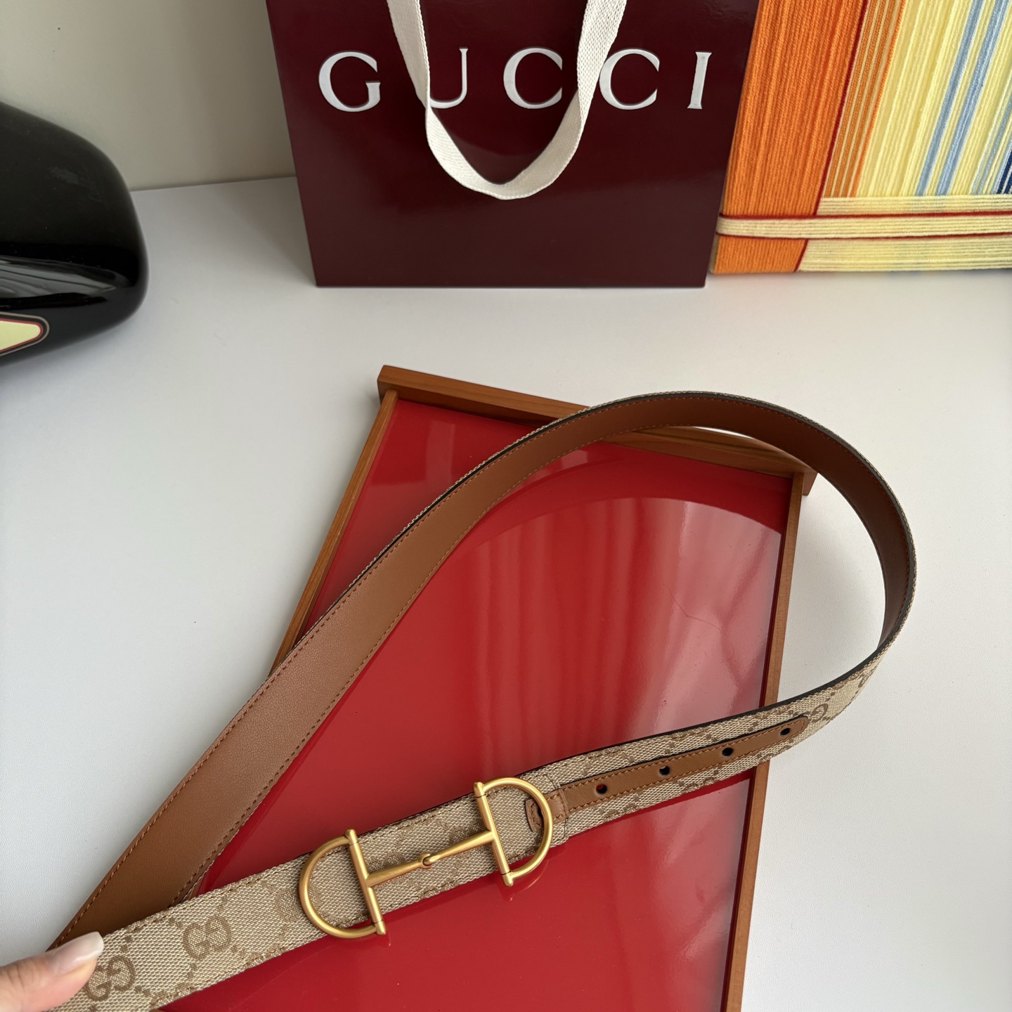 Gucci 经典原单品质，印花织布面搭配原版平纹底，精品铜扣，精工制作，细节看图，实物拍摄，高端奢华，宽