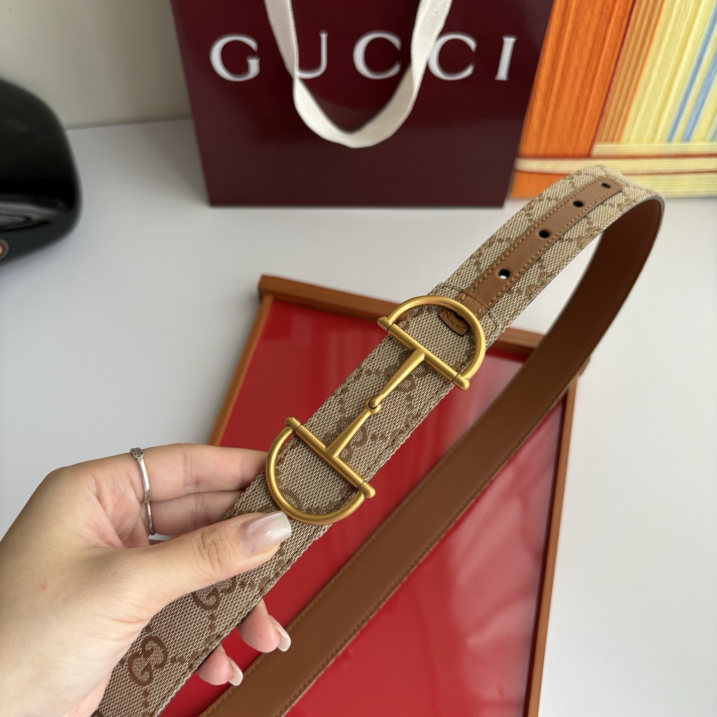 Gucci 经典原单品质，印花织布面搭配原版平纹底，精品铜扣，精工制作，细节看图，实物拍摄，高端奢华，宽