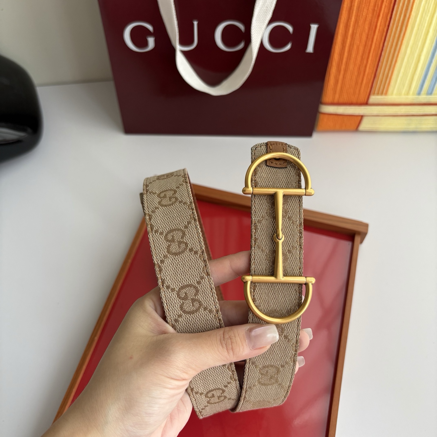 Gucci 经典原单品质，印花织布面搭配原版平纹底，精品铜扣，精工制作，细节看图，实物拍摄，高端奢华，宽