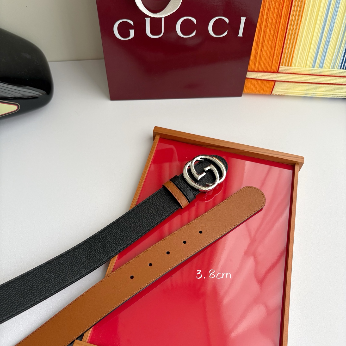 Gucci 经典原单品质，荔枝纹面搭土黄平纹底，精品铜扣，精工制作，细节看图，实物拍摄，高端奢华，宽度3
