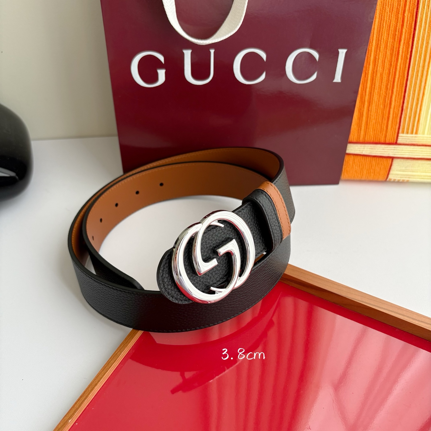 Gucci 经典原单品质，荔枝纹面搭土黄平纹底，精品铜扣，精工制作，细节看图，实物拍摄，高端奢华，宽度3