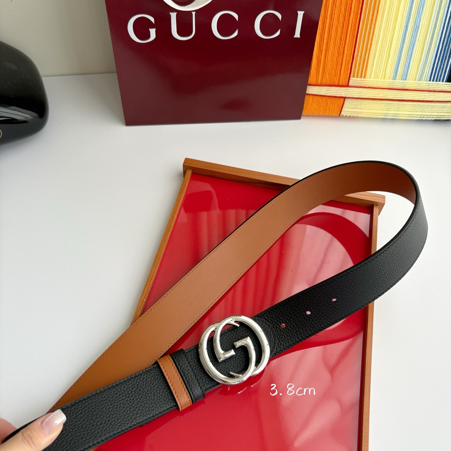 Gucci 经典原单品质，荔枝纹面搭土黄平纹底，精品铜扣，精工制作，细节看图，实物拍摄，高端奢华，宽度3