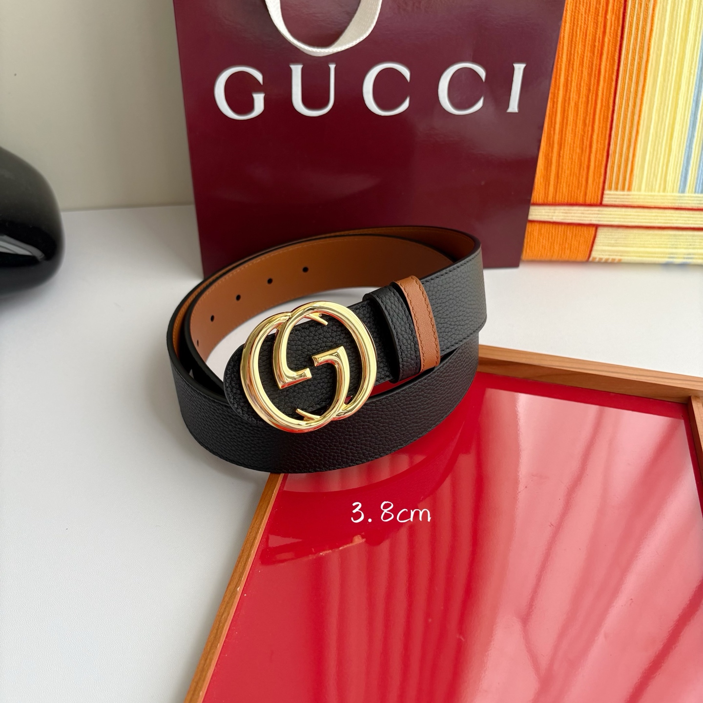 Gucci 经典原单品质，荔枝纹面搭土黄平纹底，精品铜扣，精工制作，细节看图，实物拍摄，高端奢华，宽度3