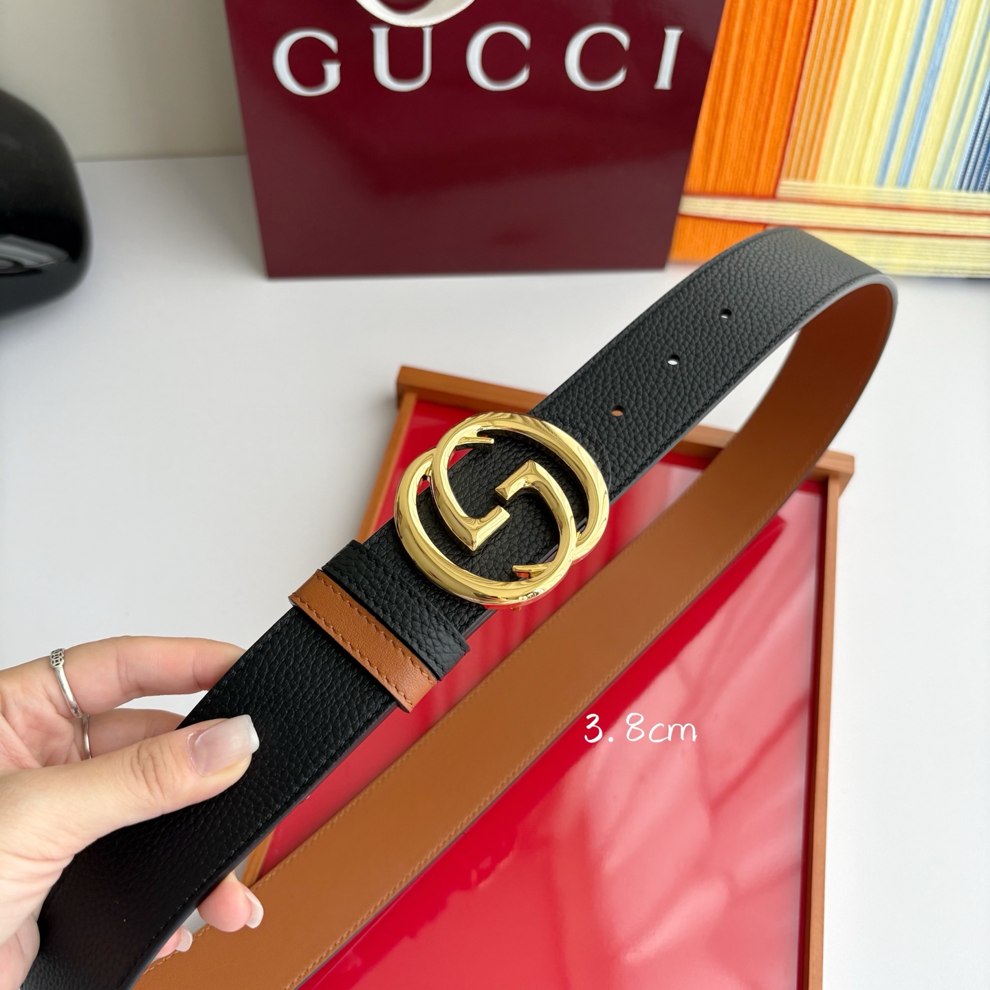 Gucci 经典原单品质，荔枝纹面搭土黄平纹底，精品铜扣，精工制作，细节看图，实物拍摄，高端奢华，宽度3