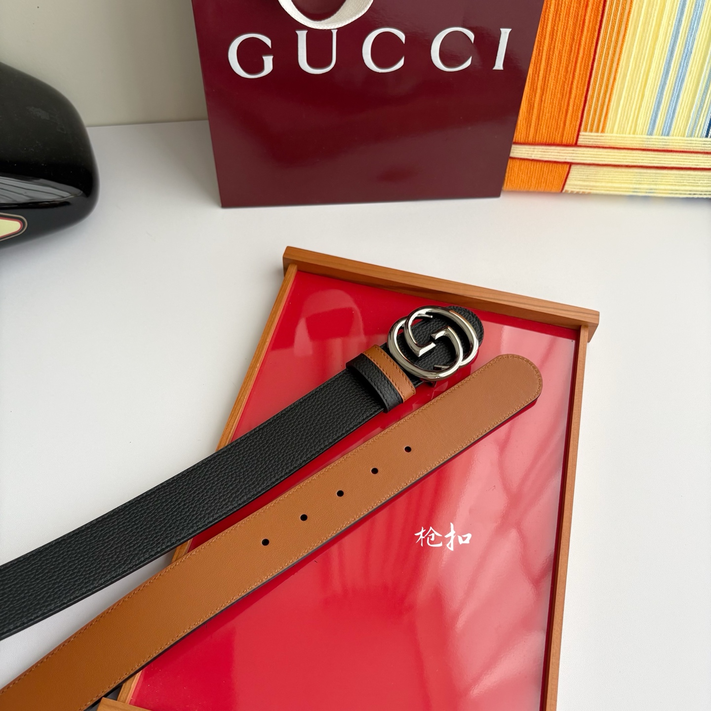 Gucci 经典原单品质，荔枝纹面搭土黄平纹底，精品铜扣，精工制作，细节看图，实物拍摄，高端奢华，宽度3