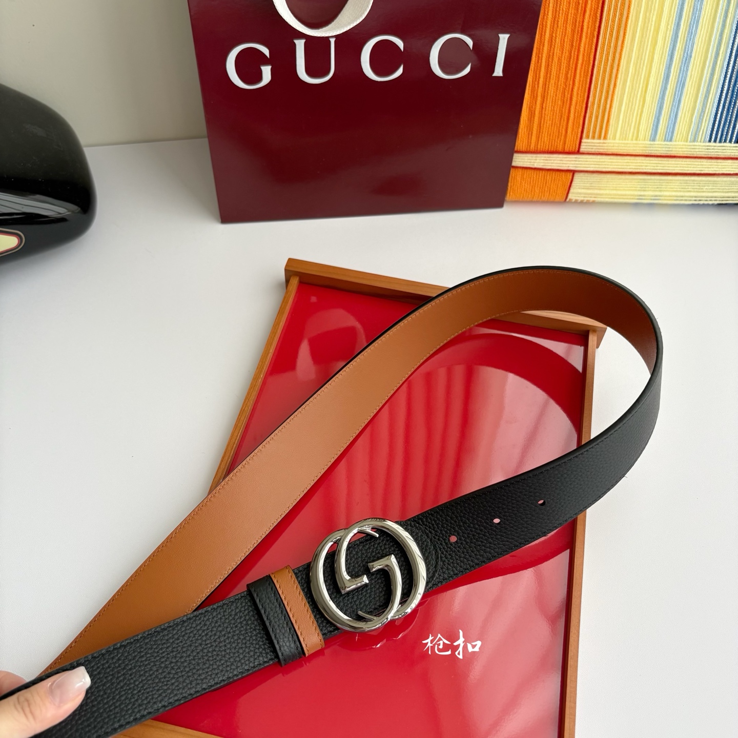 Gucci 经典原单品质，荔枝纹面搭土黄平纹底，精品铜扣，精工制作，细节看图，实物拍摄，高端奢华，宽度3