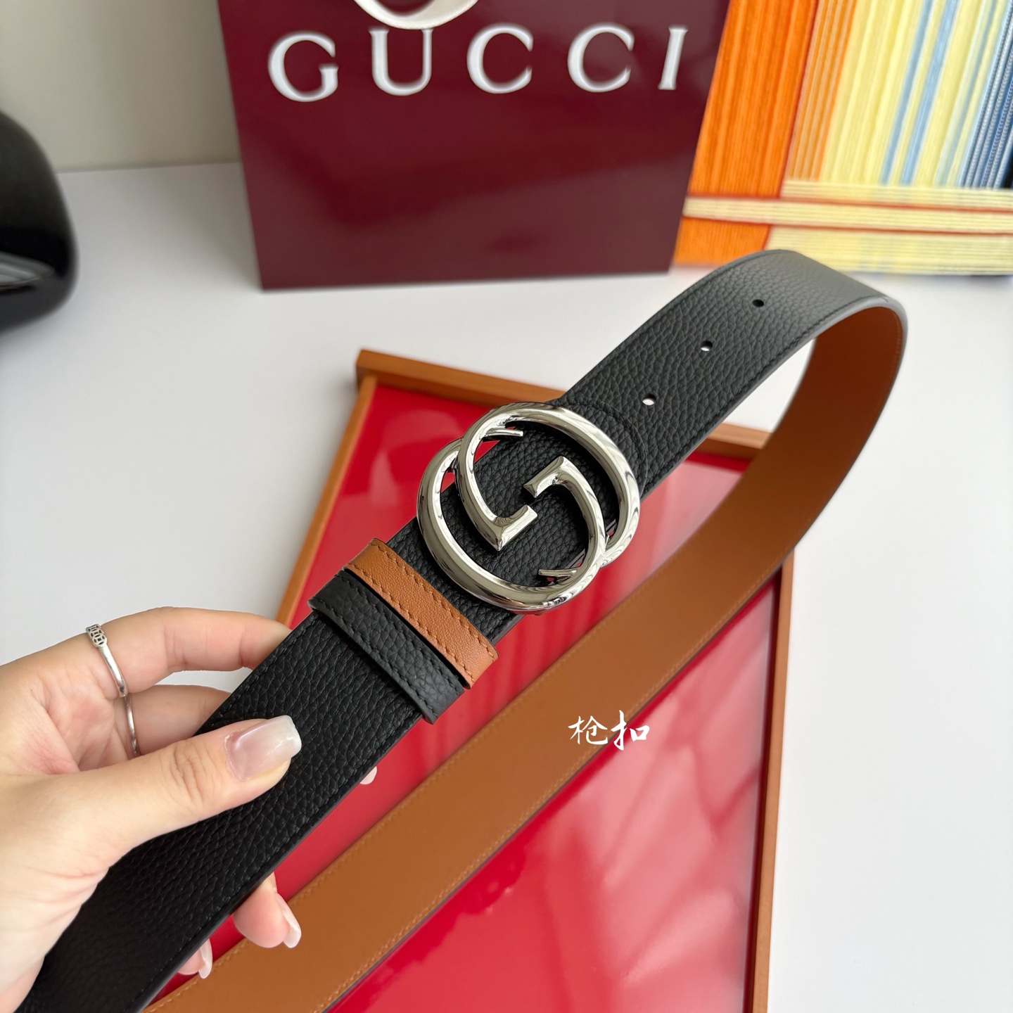 Gucci 经典原单品质，荔枝纹面搭土黄平纹底，精品铜扣，精工制作，细节看图，实物拍摄，高端奢华，宽度3