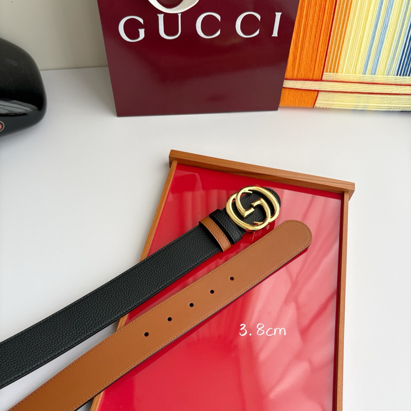 Gucci 经典原单品质，荔枝纹面搭土黄平纹底，精品铜扣，精工制作，细节看图，实物拍摄，高端奢华，宽度3