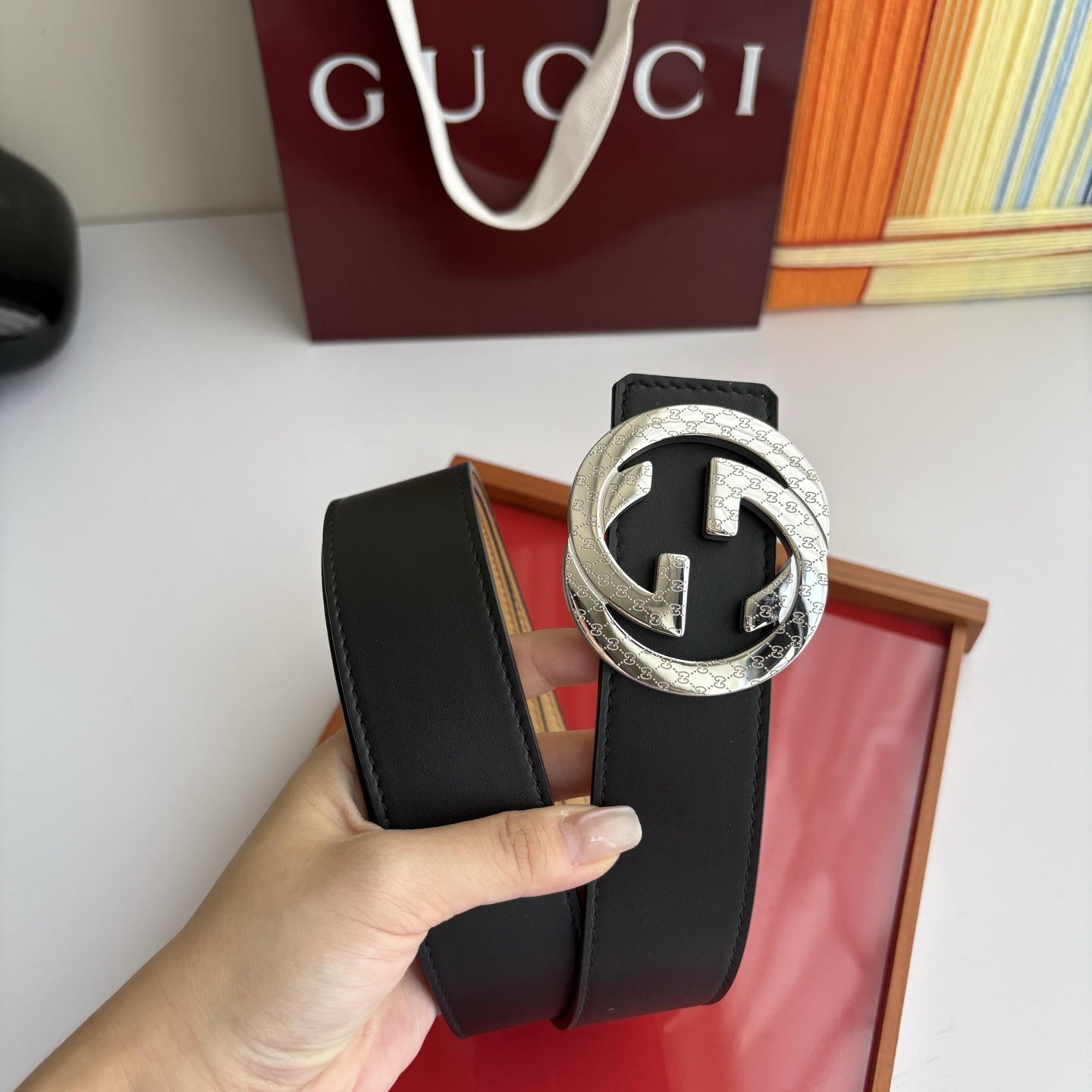 Gucci 经典原单品质，黑杏双面平纹，精品钢扣，精工制作，细节看图，实物拍摄，高端奢华，宽度4.0cm
