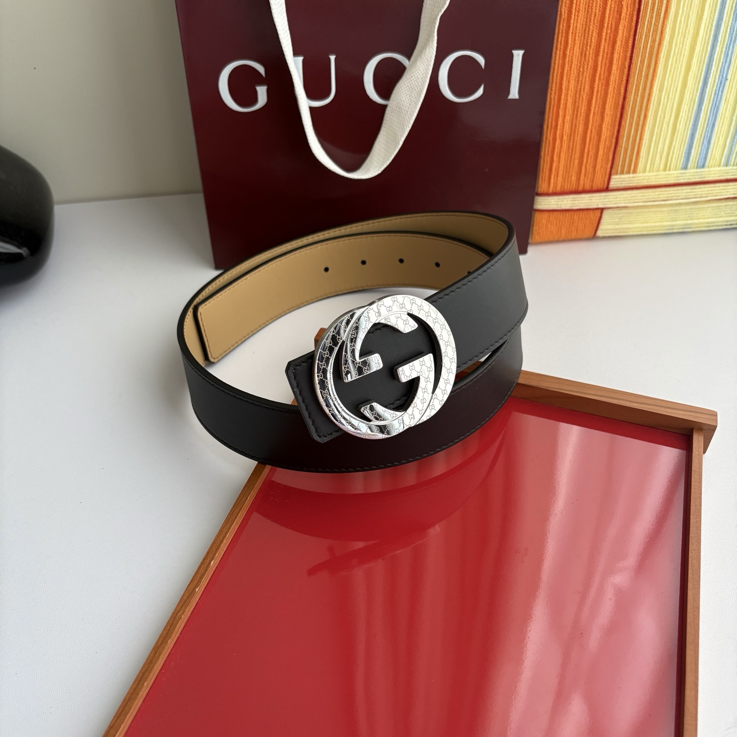 Gucci 经典原单品质，黑杏双面平纹，精品钢扣，精工制作，细节看图，实物拍摄，高端奢华，宽度4.0cm