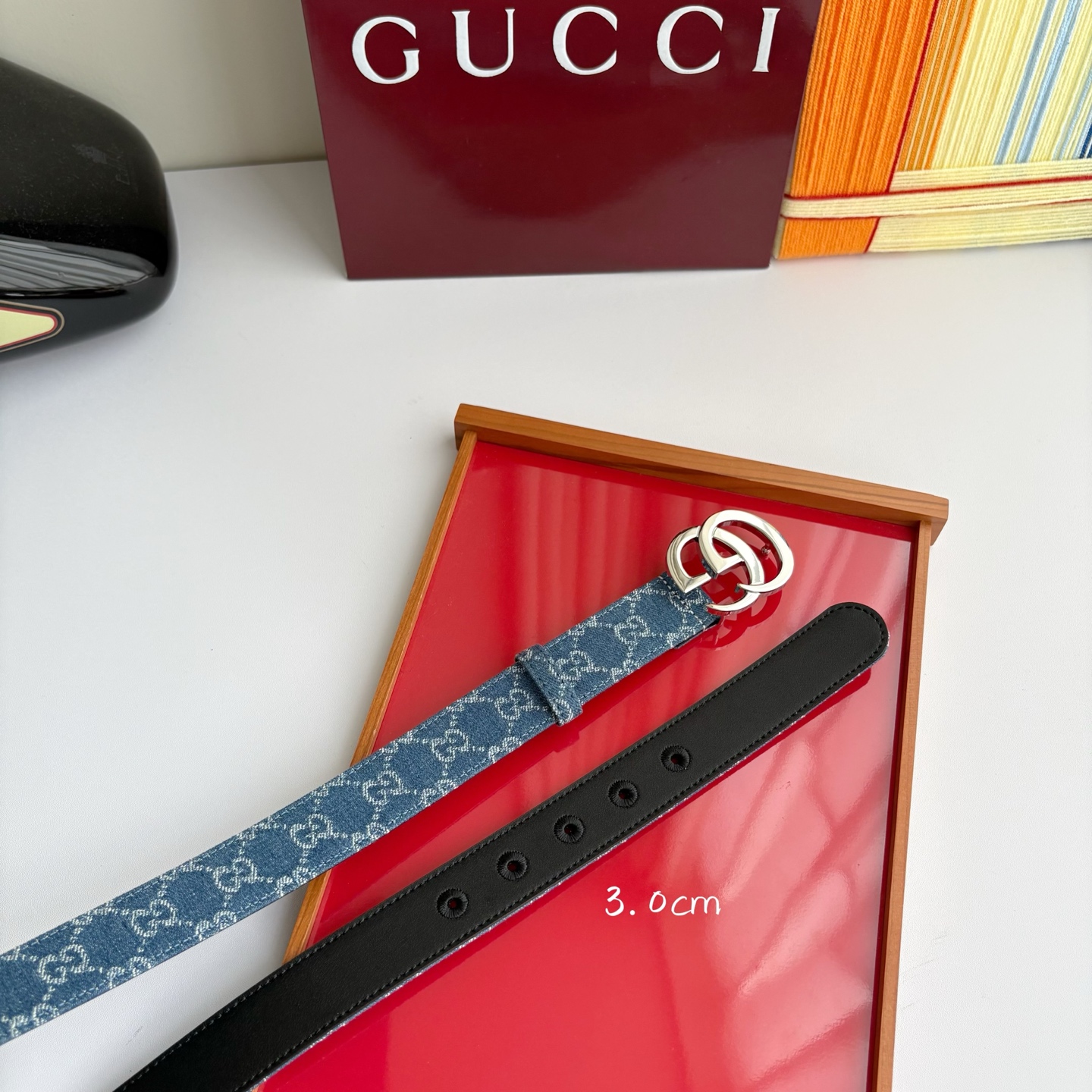 Gucci 经典原单品质，牛仔织布面搭配原版平纹底，精品铜扣，精工制作，细节看图，实物拍摄，高端奢华，宽