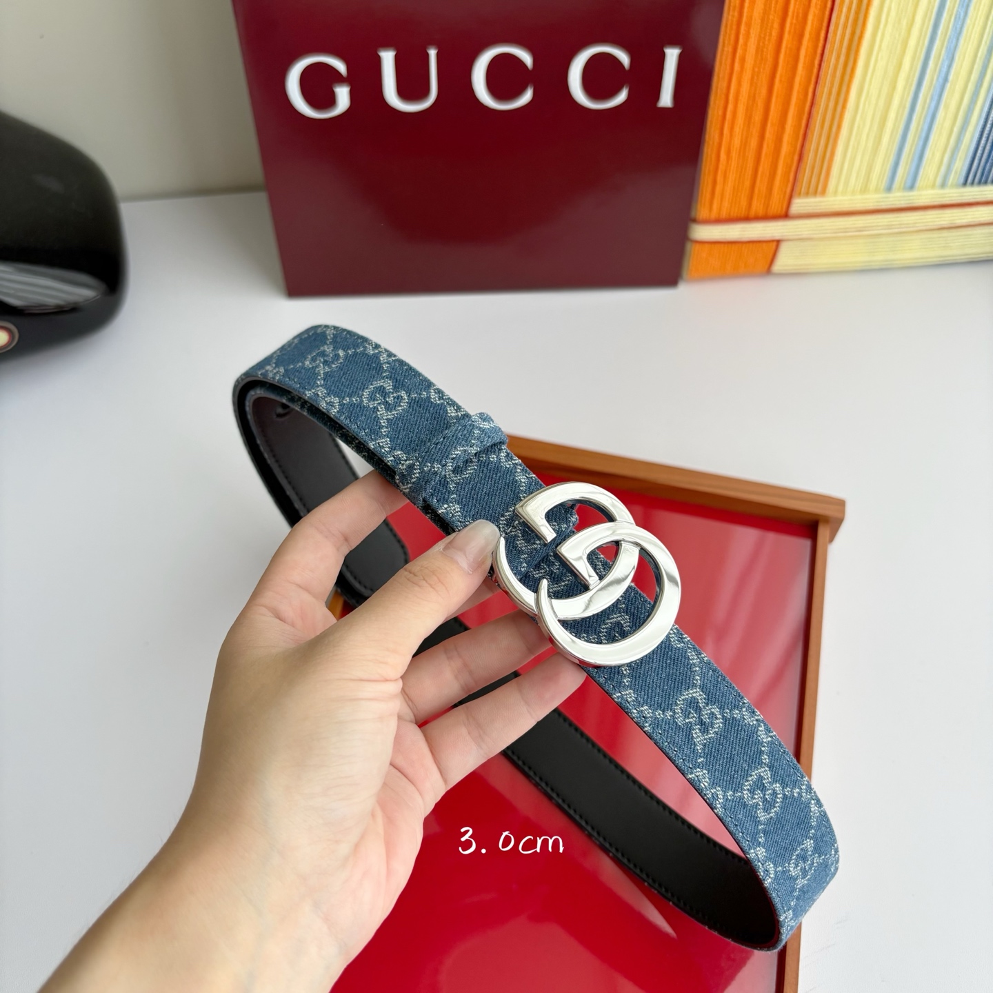 Gucci 经典原单品质，牛仔织布面搭配原版平纹底，精品铜扣，精工制作，细节看图，实物拍摄，高端奢华，宽