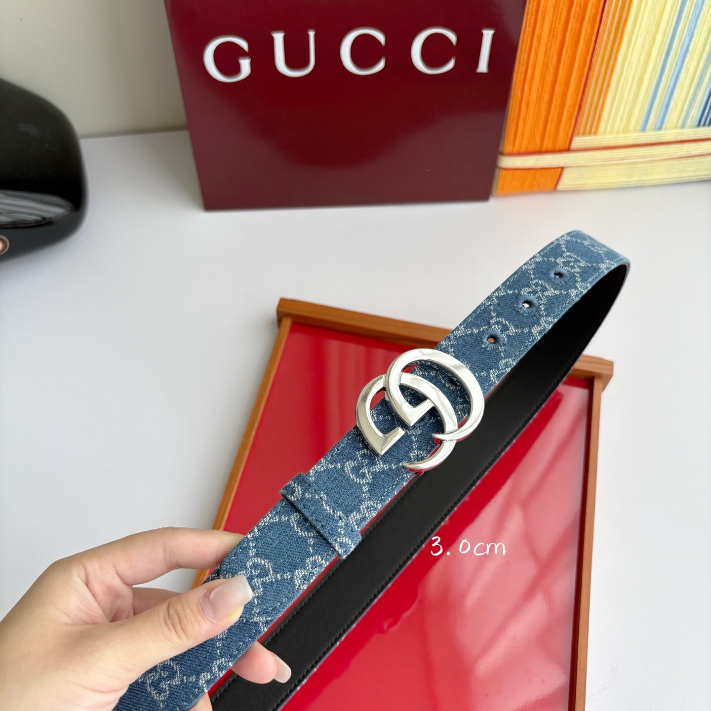 Gucci 经典原单品质，牛仔织布面搭配原版平纹底，精品铜扣，精工制作，细节看图，实物拍摄，高端奢华，宽