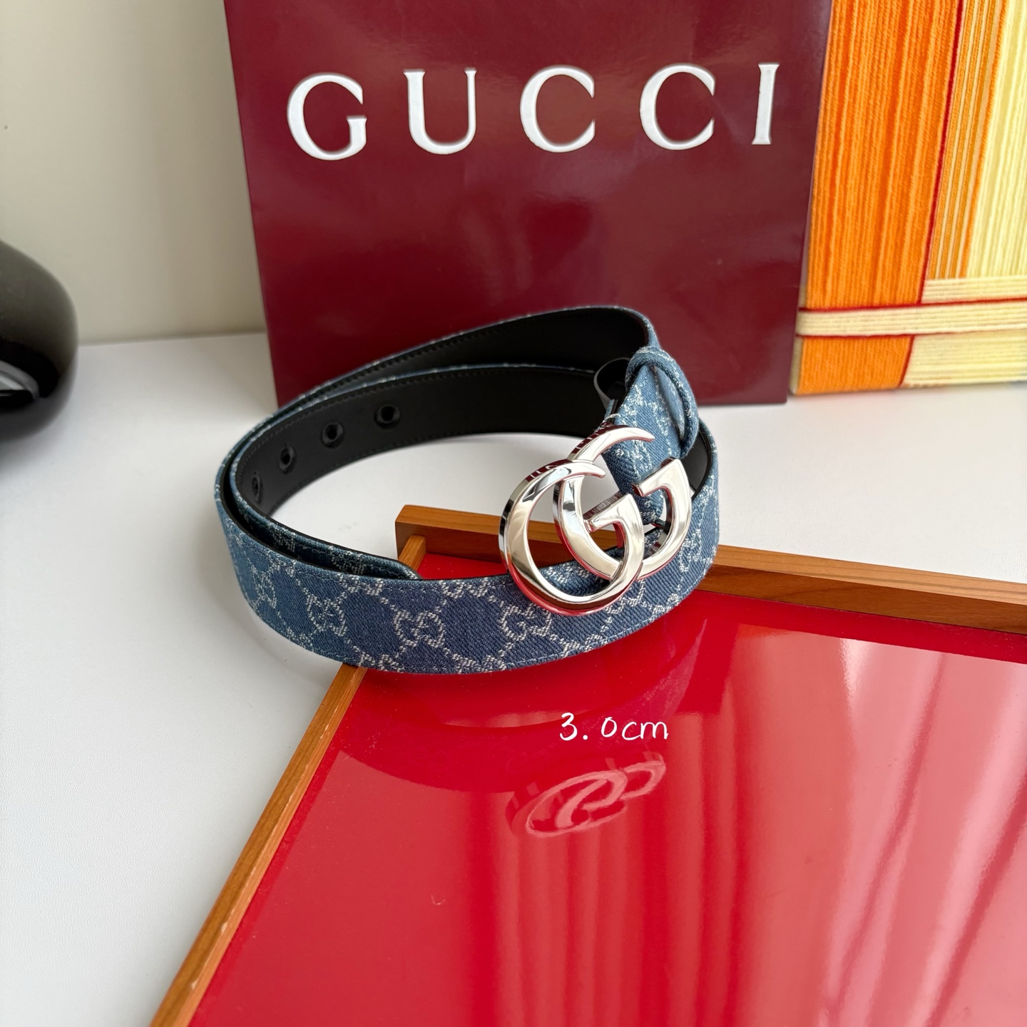 Gucci 经典原单品质，牛仔织布面搭配原版平纹底，精品铜扣，精工制作，细节看图，实物拍摄，高端奢华，宽