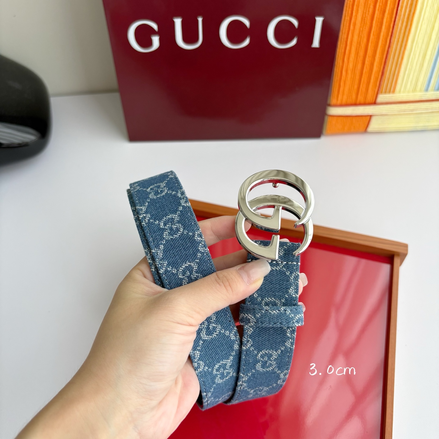 Gucci 经典原单品质，牛仔织布面搭配原版平纹底，精品铜扣，精工制作，细节看图，实物拍摄，高端奢华，宽