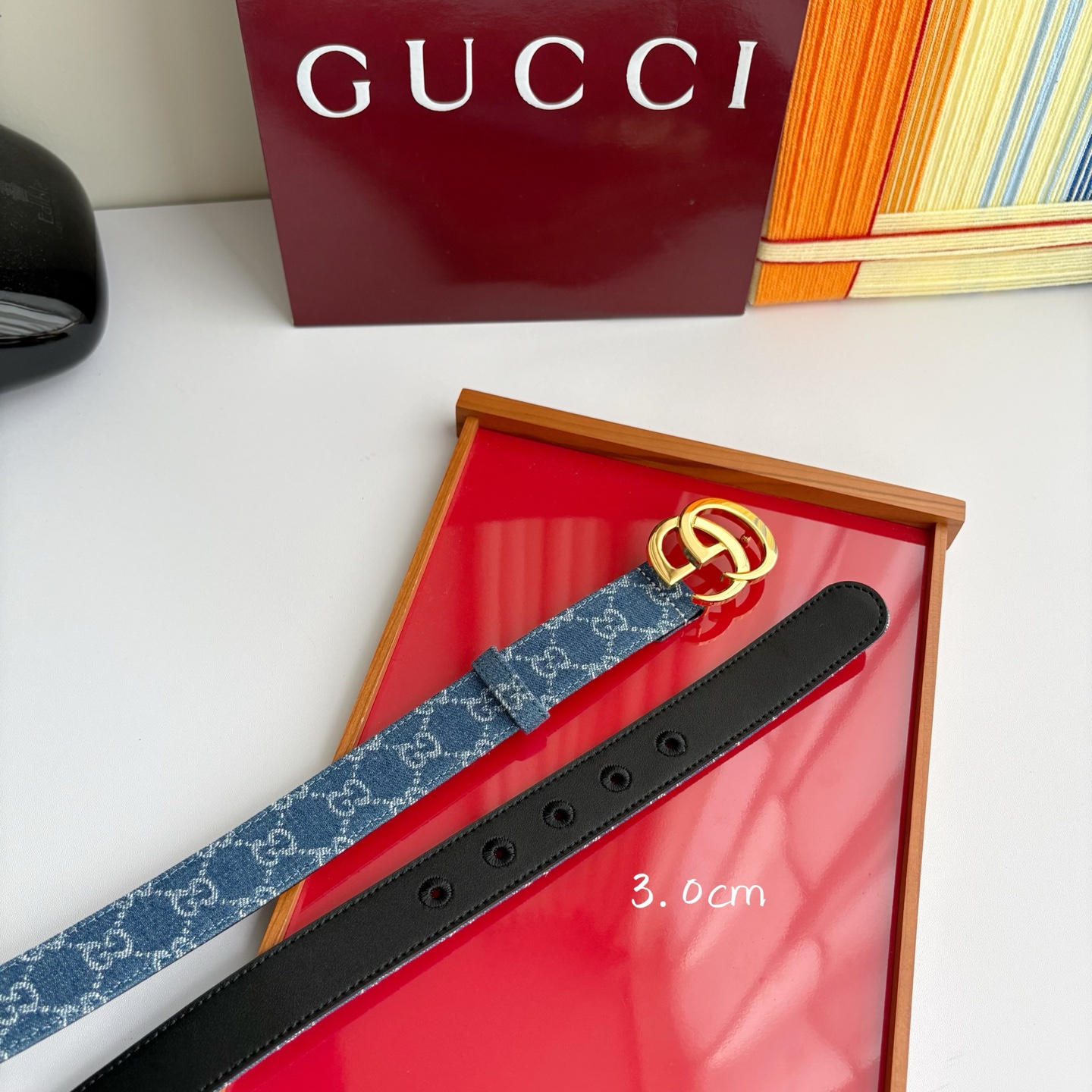 Gucci 经典原单品质，牛仔织布面搭配原版平纹底，精品铜扣，精工制作，细节看图，实物拍摄，高端奢华，宽