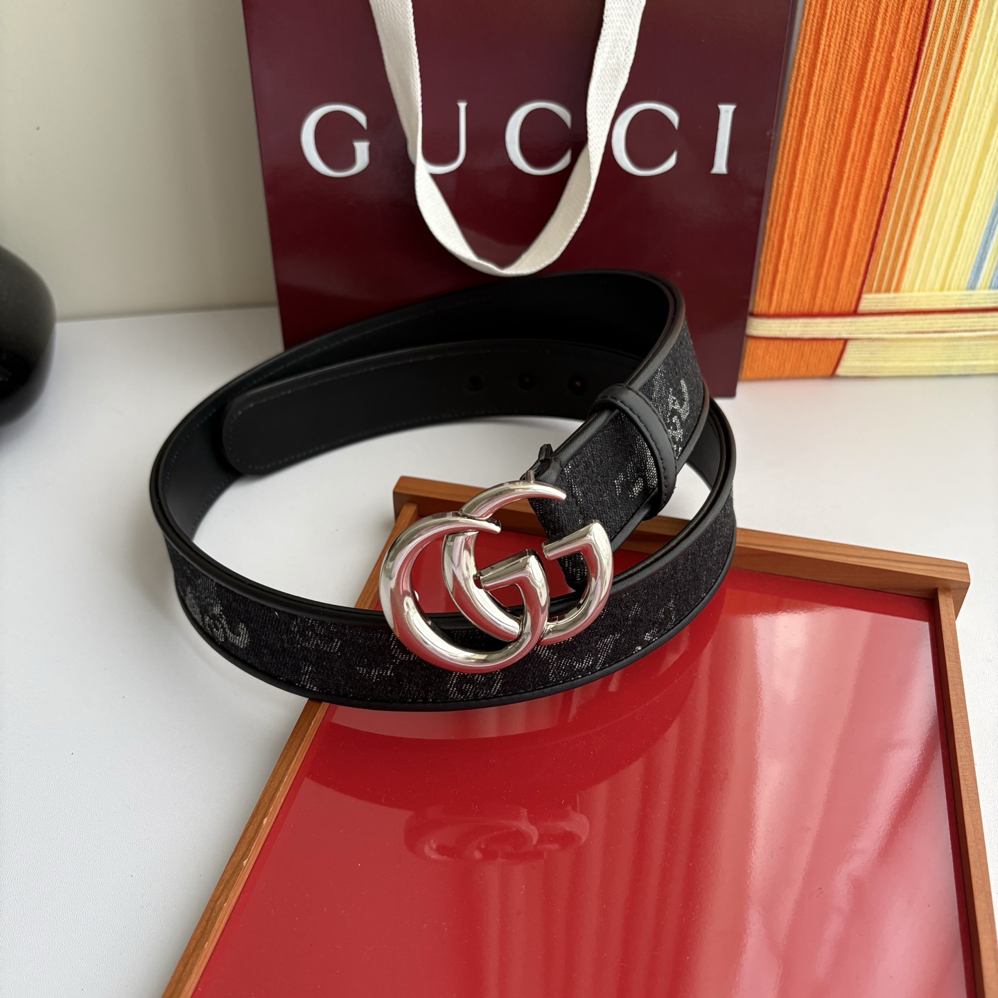 Gucci 经典原单品质，印花织布面搭配原版平纹底，精品铜扣，精工制作，细节看图，实物拍摄，高端奢华，宽