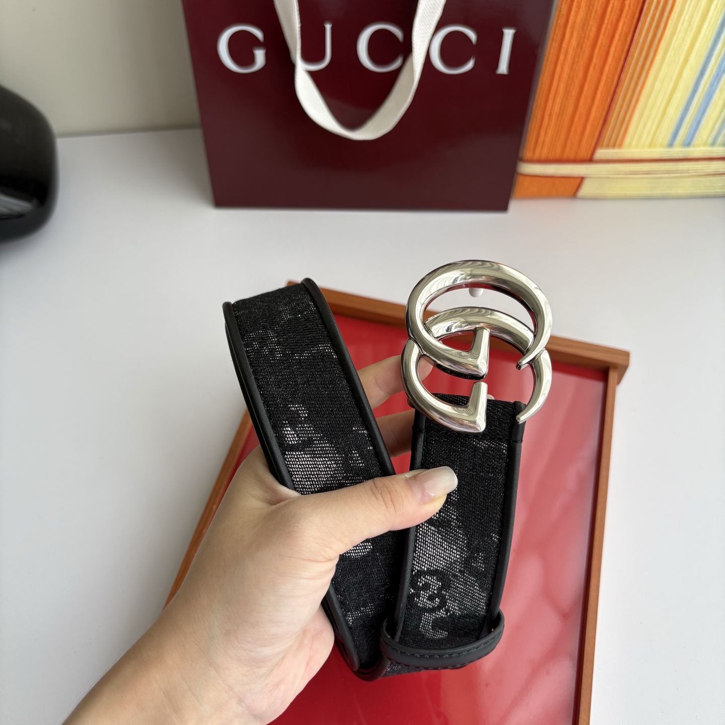 Gucci 经典原单品质，印花织布面搭配原版平纹底，精品铜扣，精工制作，细节看图，实物拍摄，高端奢华，宽