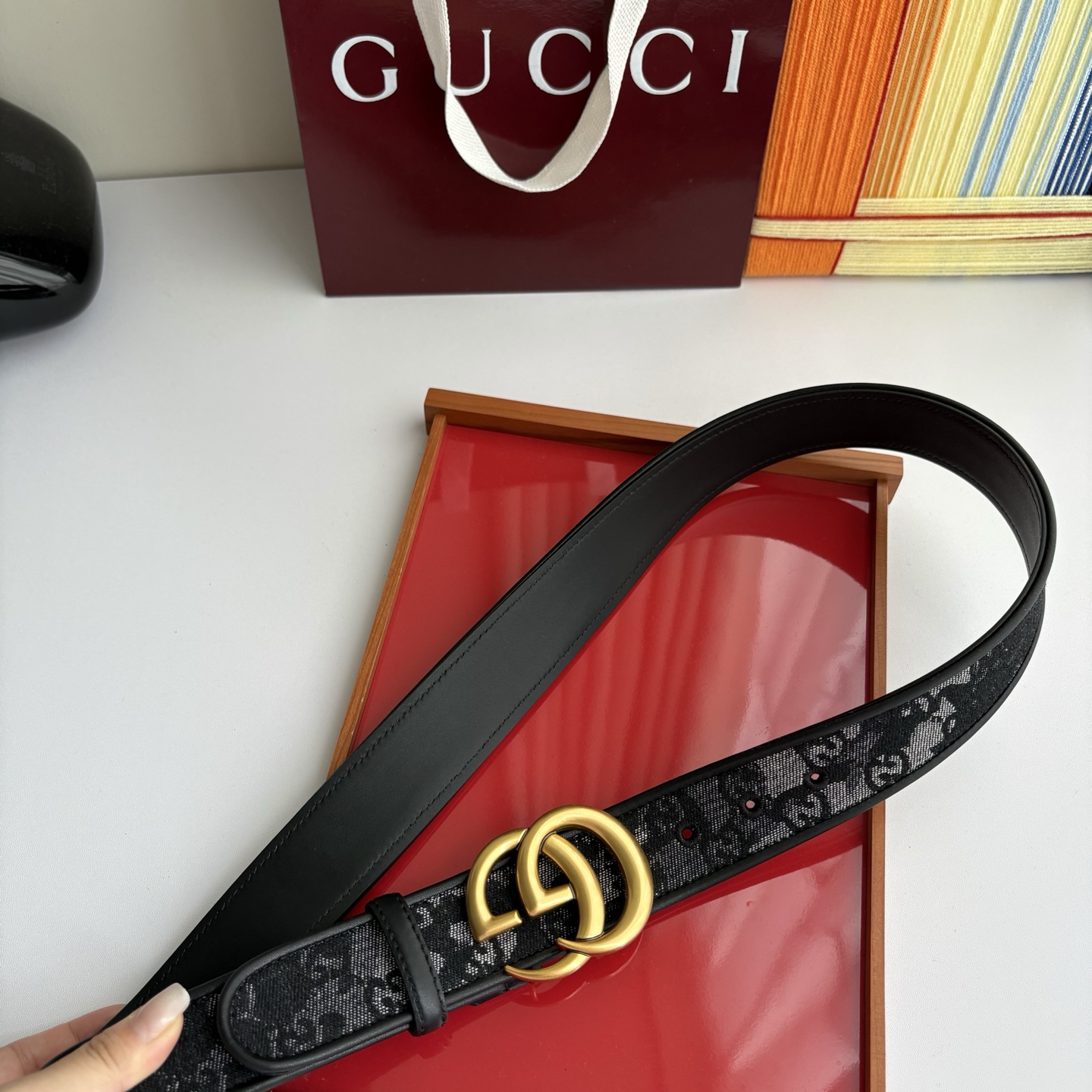 Gucci 经典原单品质，印花织布面搭配原版平纹底，精品铜扣，精工制作，细节看图，实物拍摄，高端奢华，宽