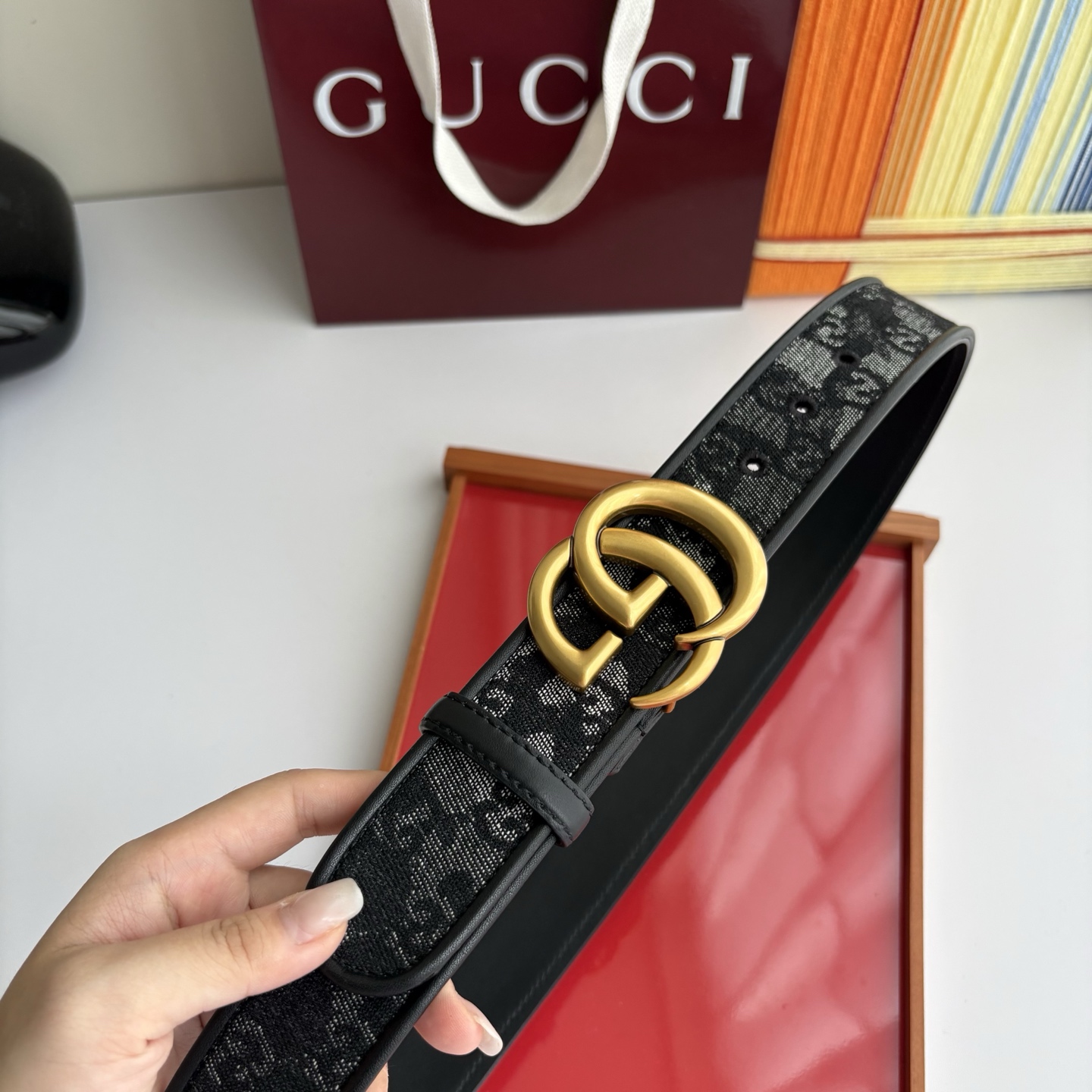 Gucci 经典原单品质，印花织布面搭配原版平纹底，精品铜扣，精工制作，细节看图，实物拍摄，高端奢华，宽
