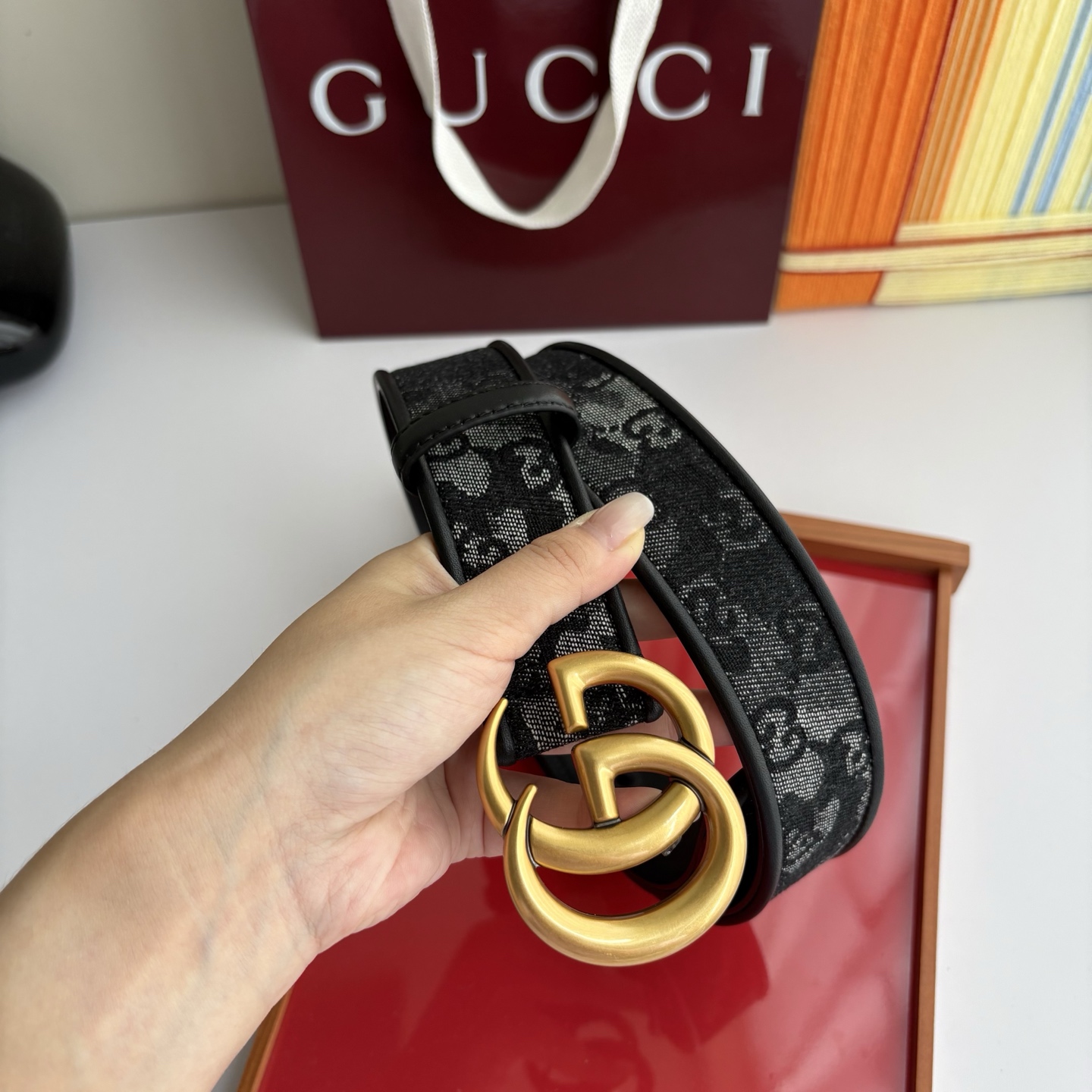 Gucci 经典原单品质，印花织布面搭配原版平纹底，精品铜扣，精工制作，细节看图，实物拍摄，高端奢华，宽