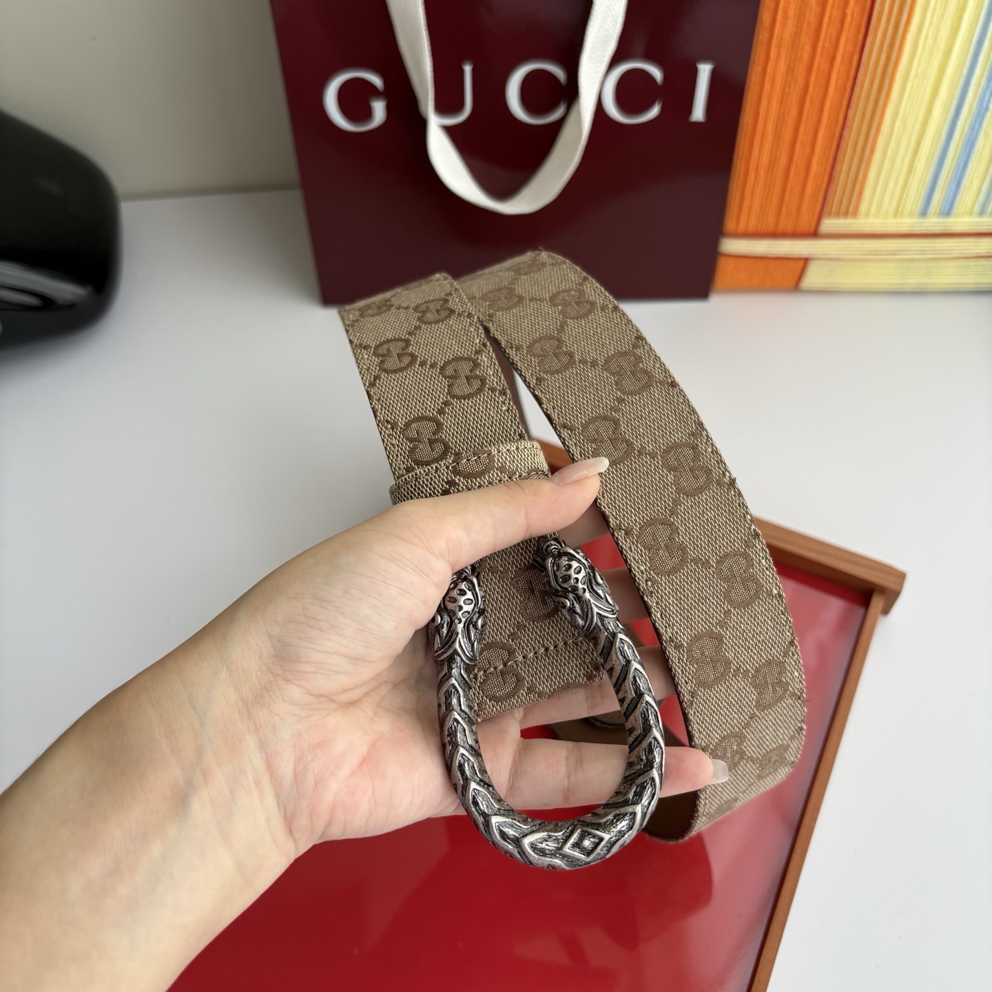 Gucci 经典原单品质，印花织布面搭配原版平纹底，精品铜扣，精工制作，细节看图，实物拍摄，高端奢华，宽