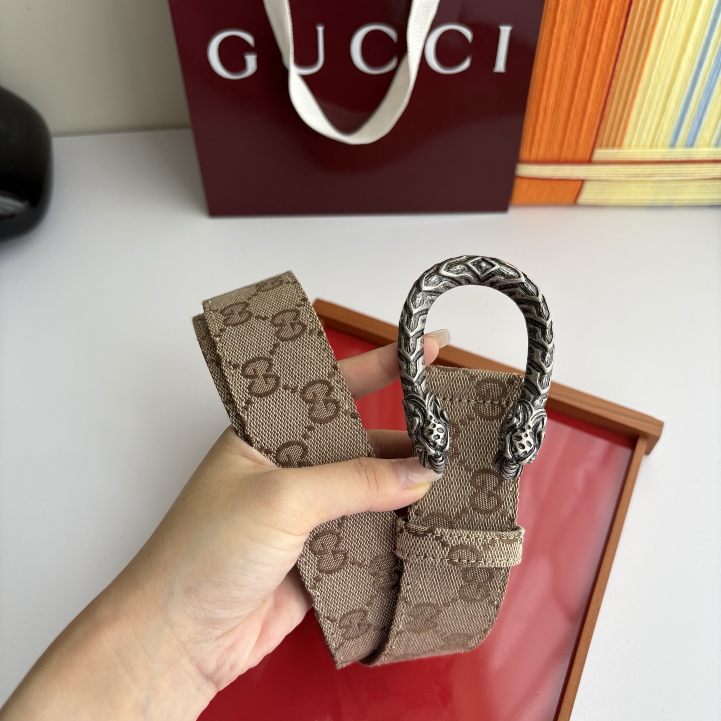 Gucci 经典原单品质，印花织布面搭配原版平纹底，精品铜扣，精工制作，细节看图，实物拍摄，高端奢华，宽