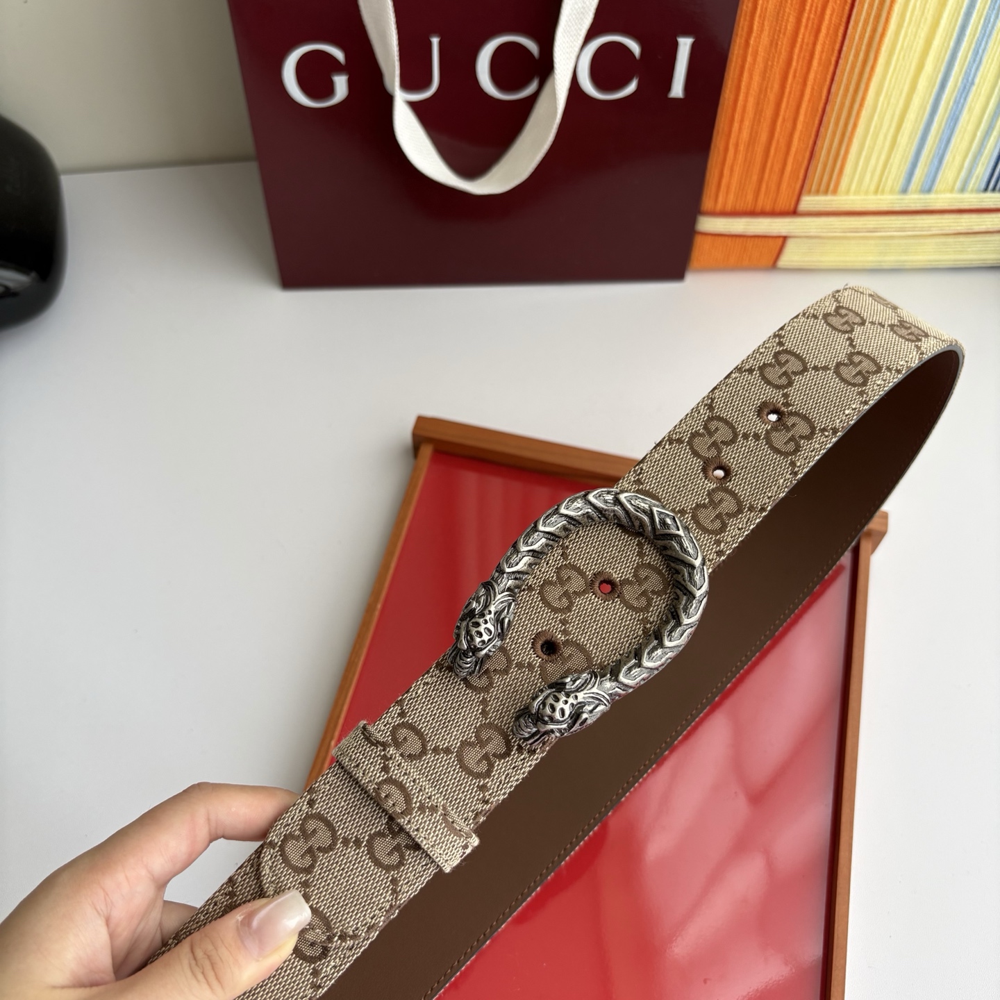 Gucci 经典原单品质，印花织布面搭配原版平纹底，精品铜扣，精工制作，细节看图，实物拍摄，高端奢华，宽