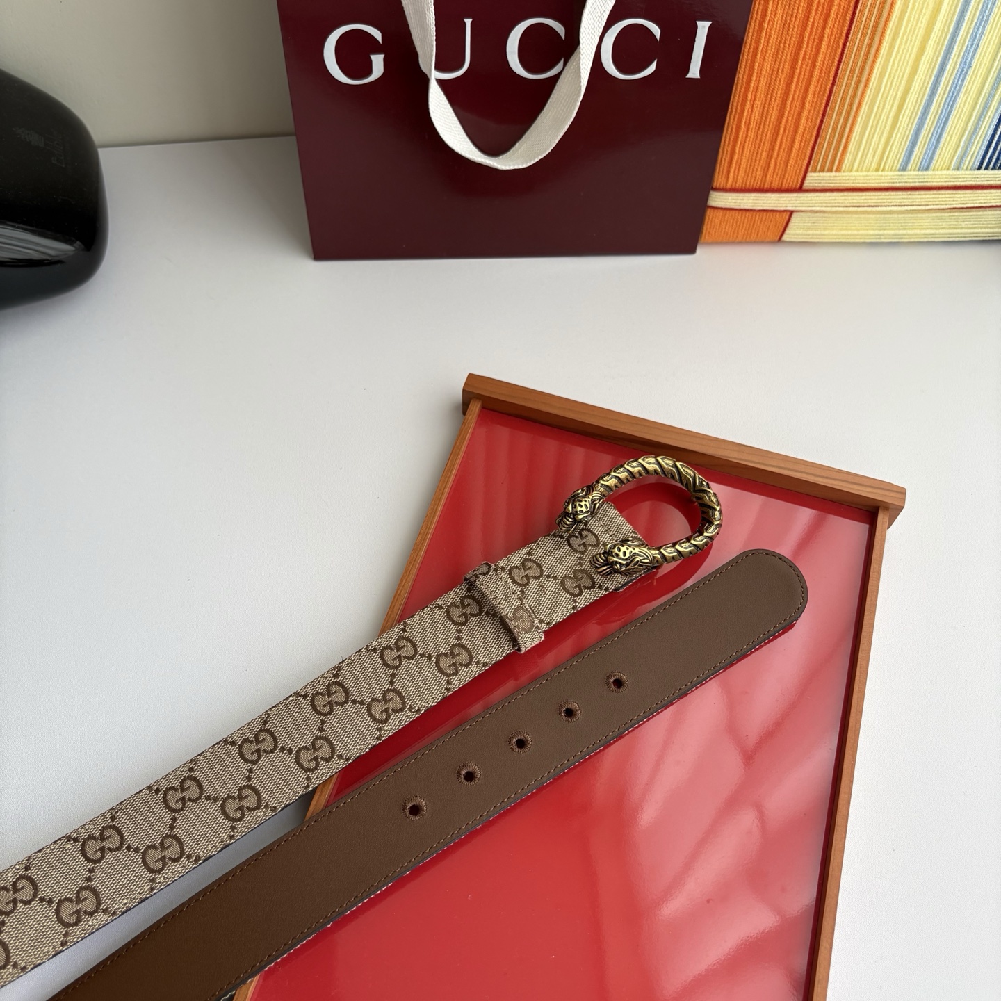 Gucci 经典原单品质，印花织布面搭配原版平纹底，精品铜扣，精工制作，细节看图，实物拍摄，高端奢华，宽