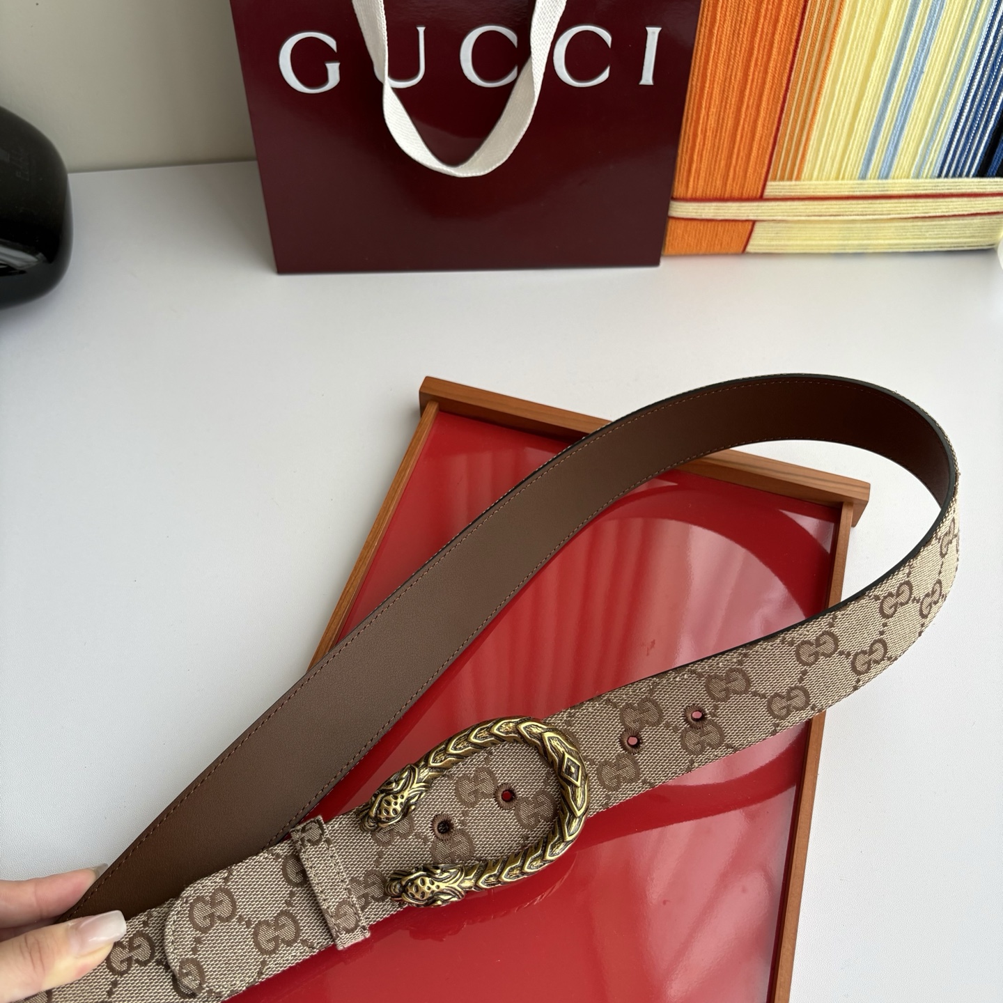 Gucci 经典原单品质，印花织布面搭配原版平纹底，精品铜扣，精工制作，细节看图，实物拍摄，高端奢华，宽