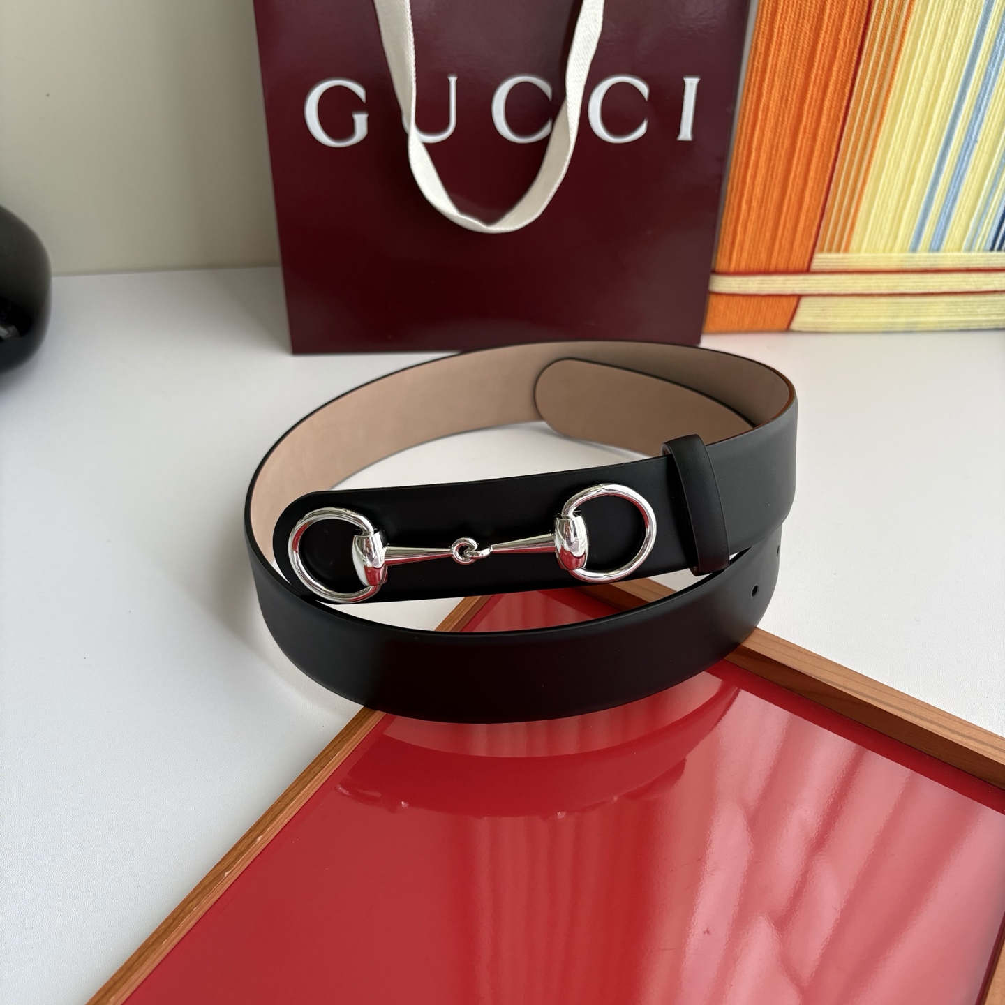 Gucci 经典原单品质，平纹树膏沙底，时尚腰封，精工制作，细节看图，实物拍摄，高端奢华，宽度4.0cm