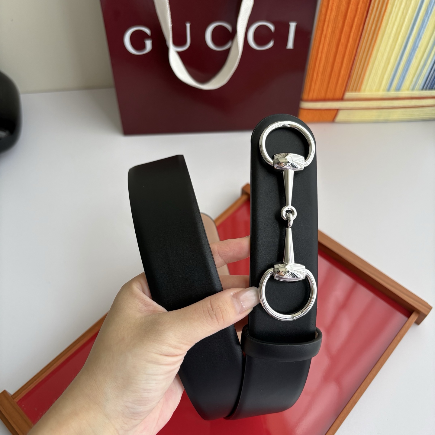 Gucci 经典原单品质，平纹树膏沙底，时尚腰封，精工制作，细节看图，实物拍摄，高端奢华，宽度4.0cm