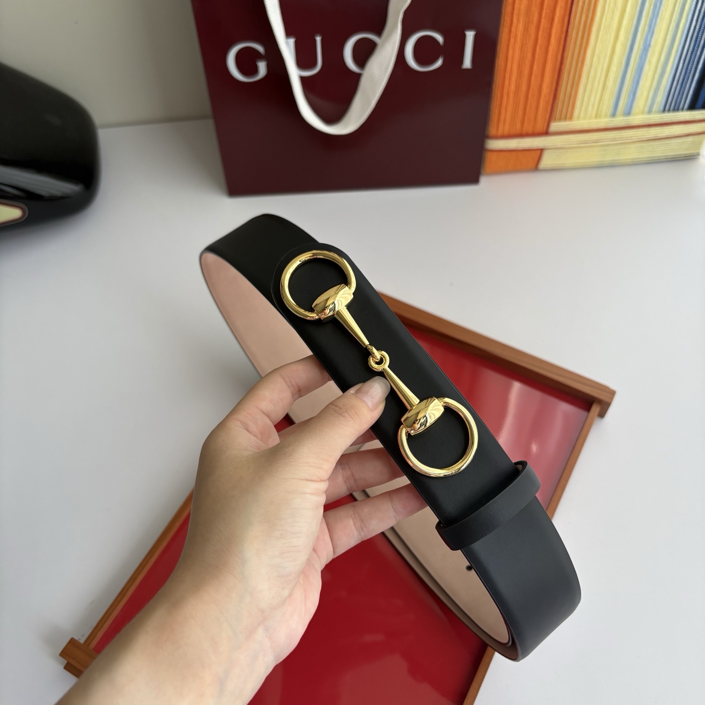 Gucci 经典原单品质，平纹树膏沙底，时尚腰封，精工制作，细节看图，实物拍摄，高端奢华，宽度4.0cm