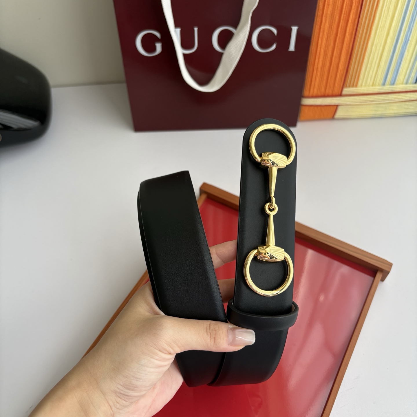 Gucci 经典原单品质，平纹树膏沙底，时尚腰封，精工制作，细节看图，实物拍摄，高端奢华，宽度4.0cm