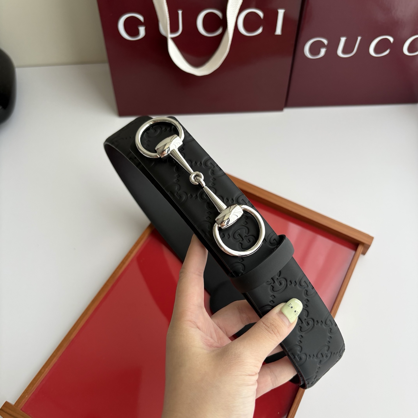 Gucci 经典原单品质，压花面搭配原版皮底，时尚腰封，精工制作，细节看图，实物拍摄，高端奢华，宽度4.0cm