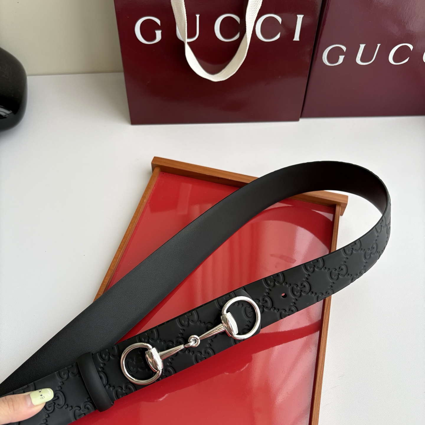 Gucci 经典原单品质，压花面搭配原版皮底，时尚腰封，精工制作，细节看图，实物拍摄，高端奢华，宽度4.0cm